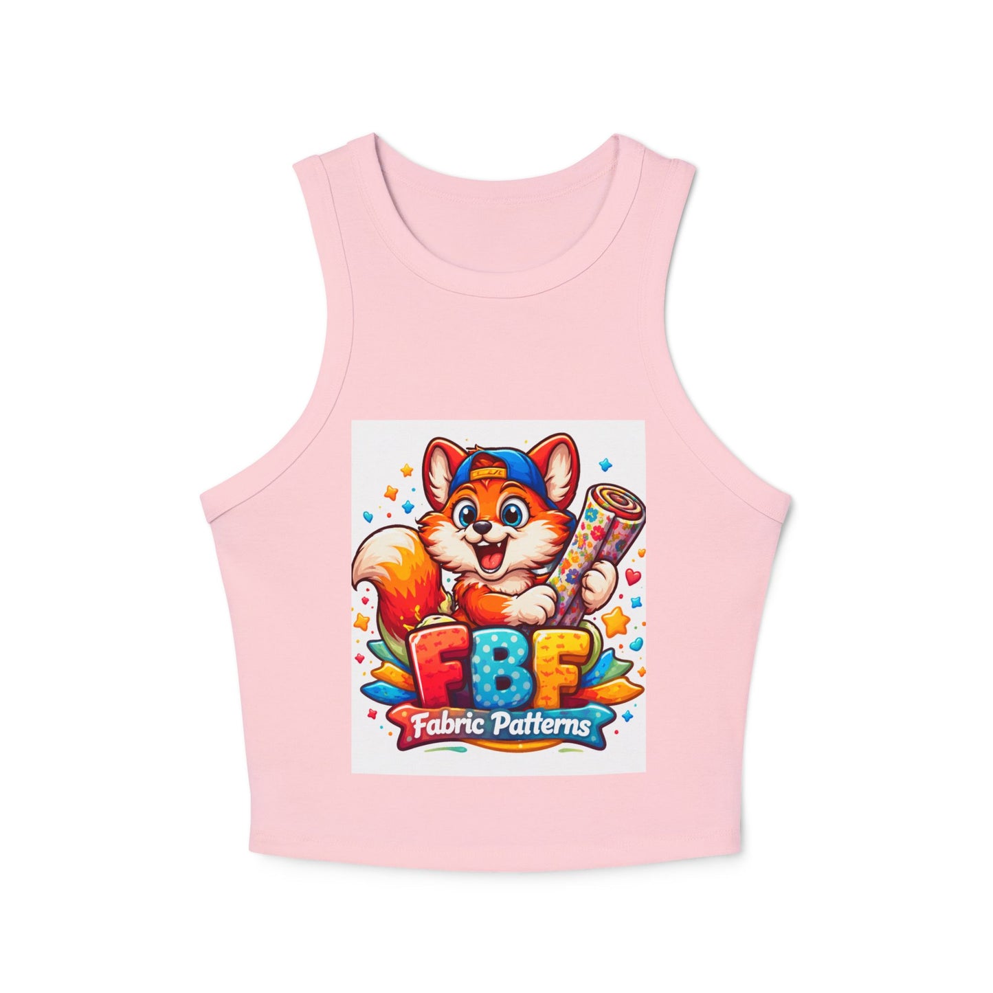 Fox Fabric Designer Tank — “Faith By Fall” Cute Cartoon Fox Racerback Tank Top