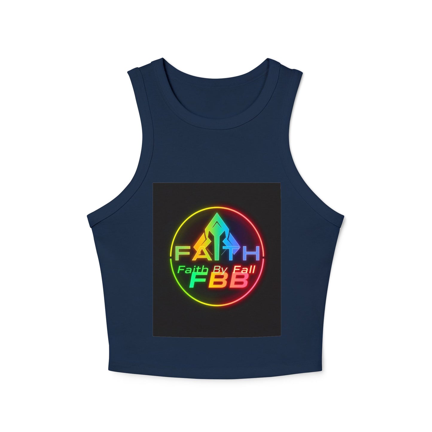 Faith by Fall Racer Tank Top - Stylish Summer Crop Top, Casual Wear, Inspirational Gift, Festival Outfit, Workout Top