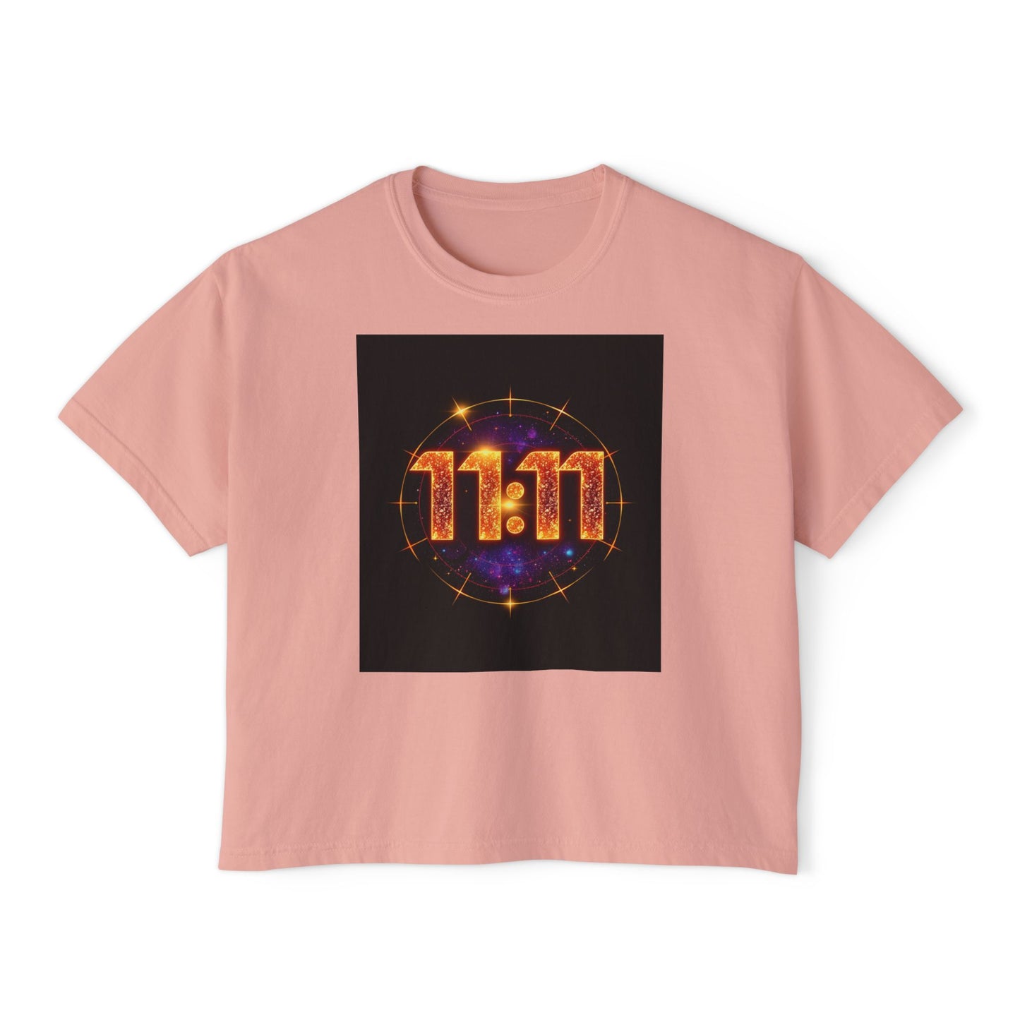 Cosmic 11:11 Women's Boxy Tee - Spiritual Vibes, Astrology Gift, Trendy Summer Tee, Comfortable Everyday Wear