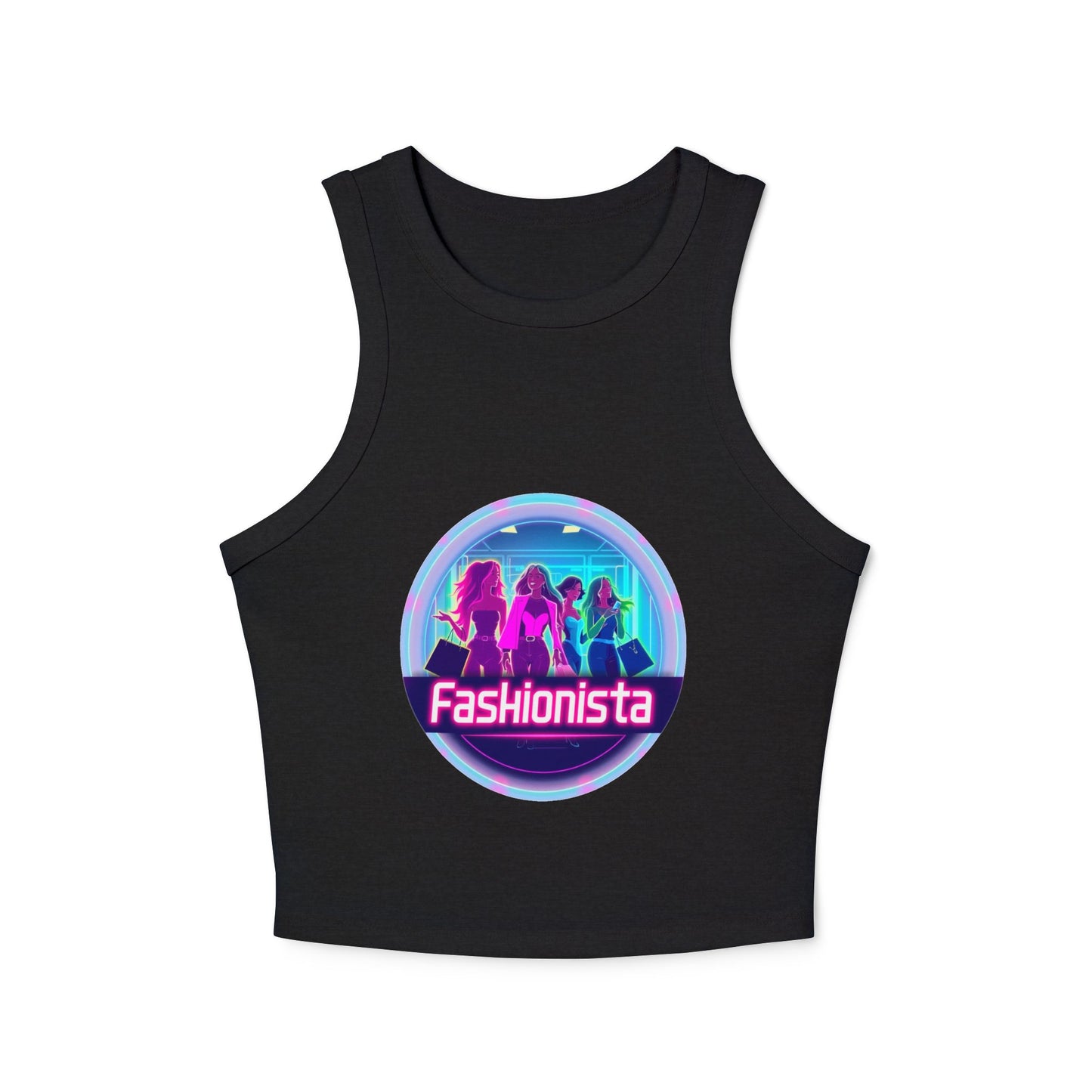 Trendy Women’s Racer Tank Top - Fashionista & Future Design, Stylish Summer Wear, Casual Fit, Festival Outfit, Gift for Her