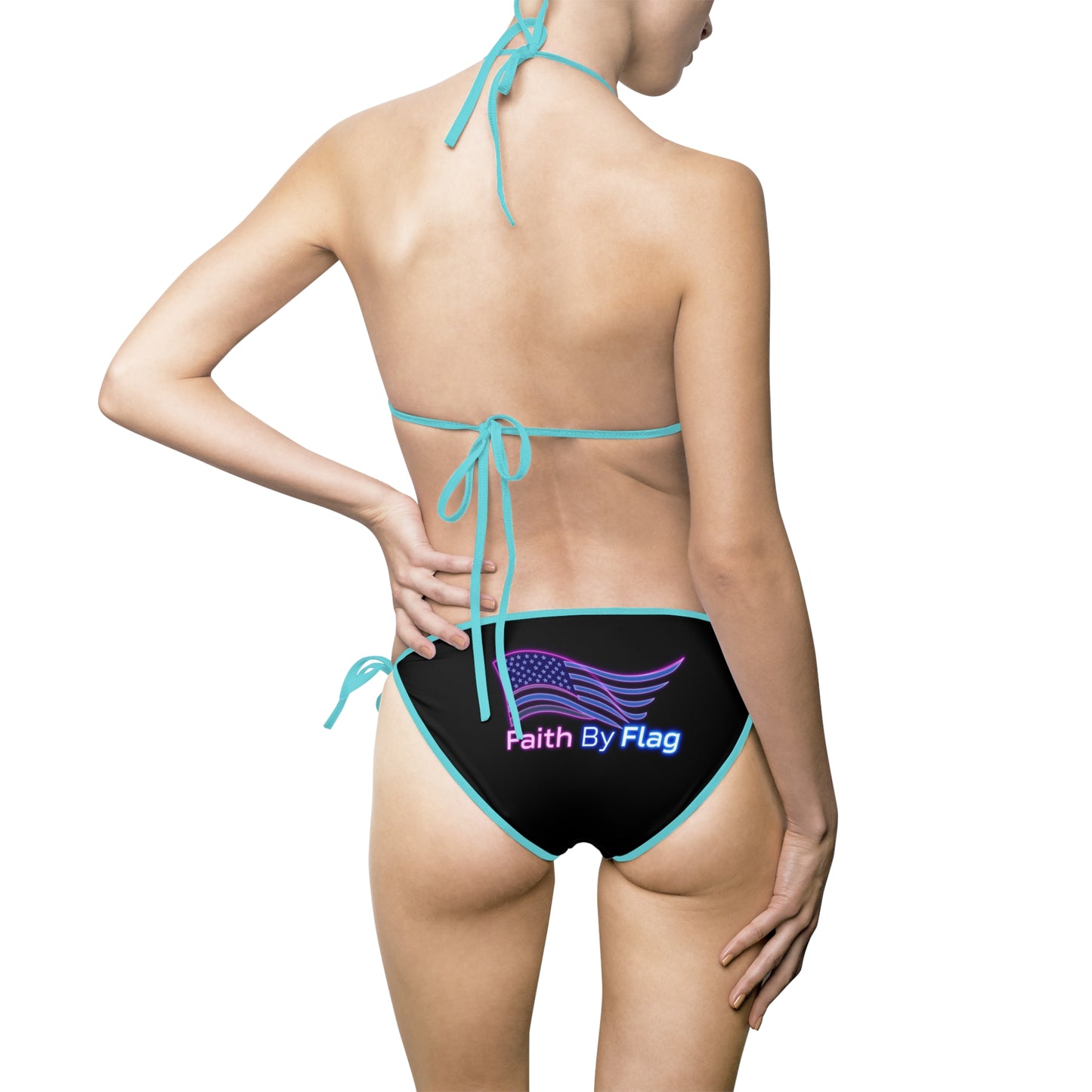 Vibrant Faith by Flag Women's Bikini Swimsuit, Summer Pool Party, Beachwear, Vacation Attire, Confidence Boosting Swimwear