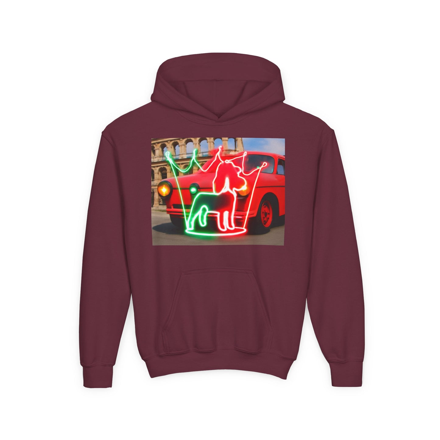 Youth Hooded Sweatshirt with Neon Pet Design, Cozy Pullover, Perfect for Dog Lovers, Birthday Gift, Fun Casual Wear, Gift for Kids, [...]