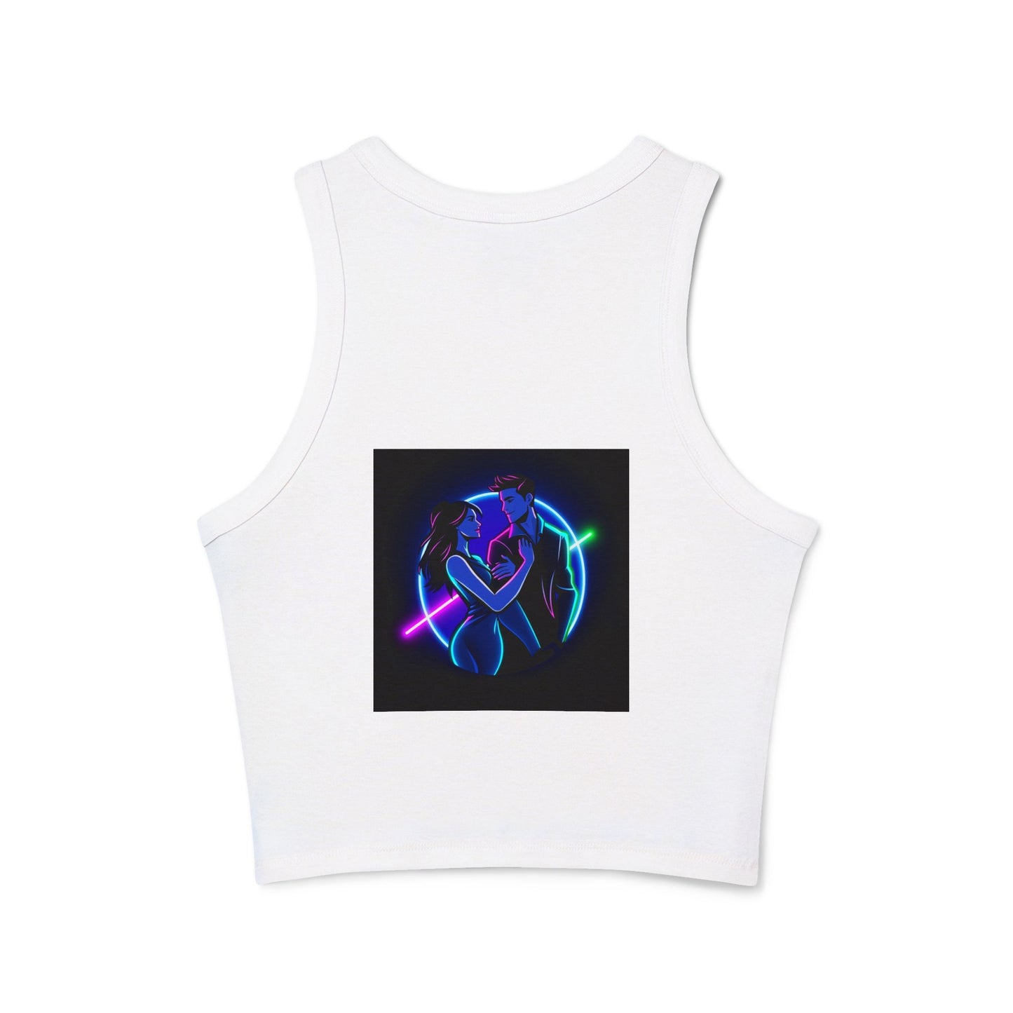 Neon Love Graphic Tank Top, Women's Racerback Shirt, Perfect for Date Night, Festival Wear, Summer Style, Valentine's Day Gift
