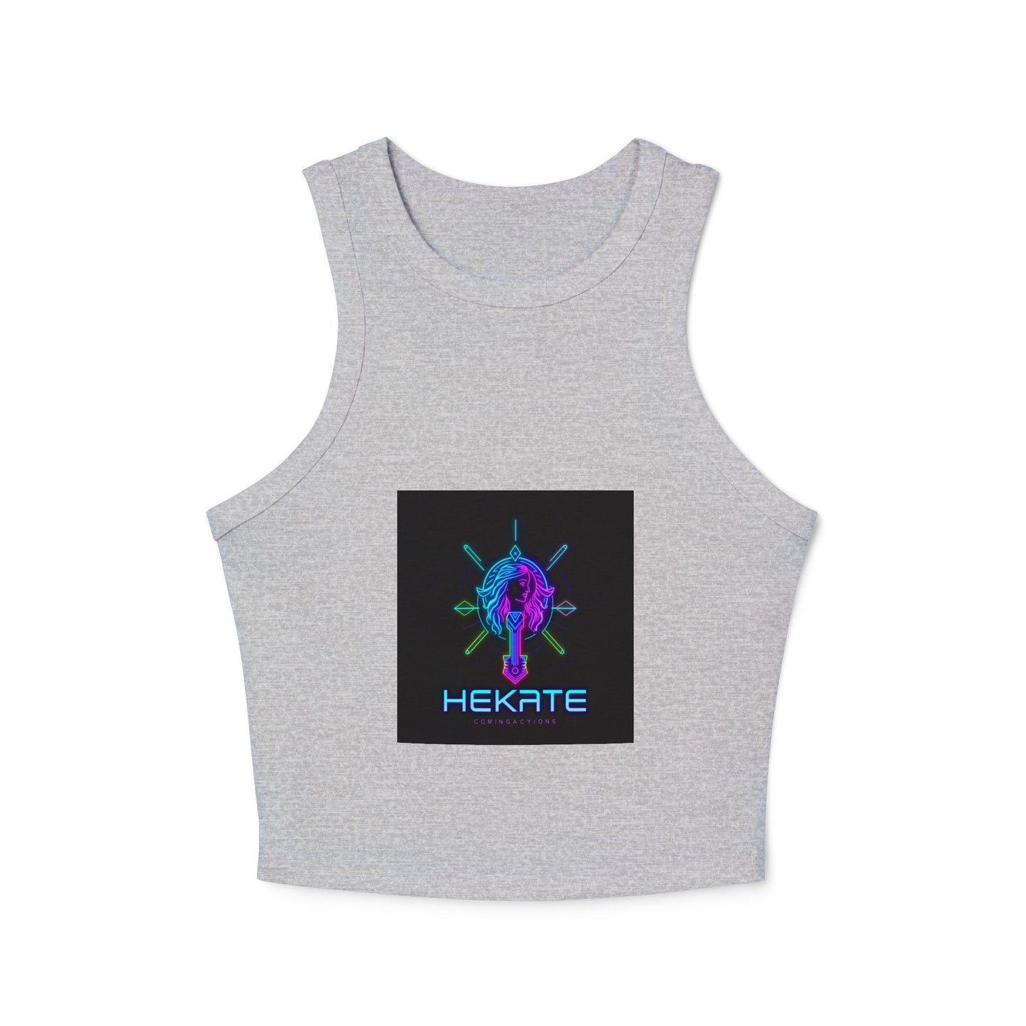 Graphic Women's Micro Rib Racer Tank Top, Comfortable Summer Top, Festival Outfit, Casual Wear, Gym Top