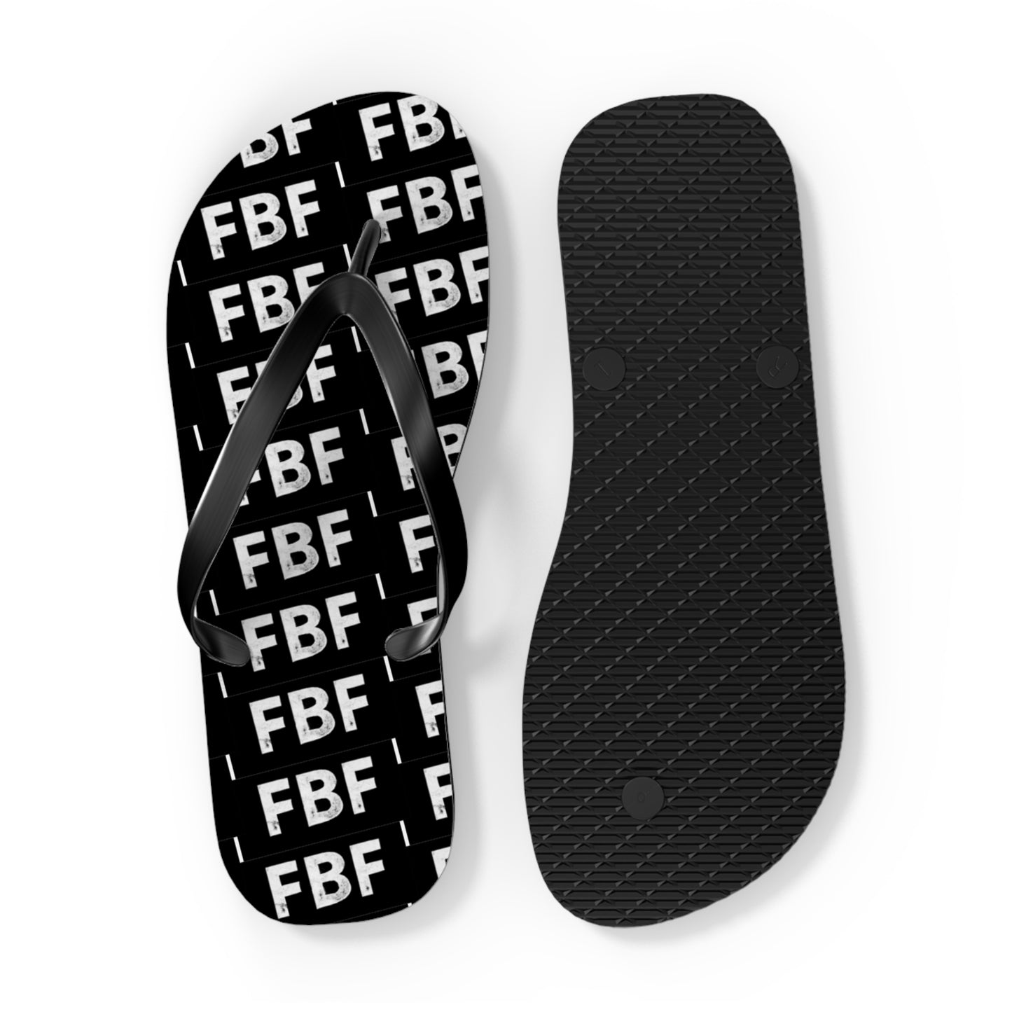 Trendy Flip Flops with FBF Print - Summer Vacation Footwear, Beach Wear, Casual Sandals, Gift for Sun Lovers, Stylish Pool Slides