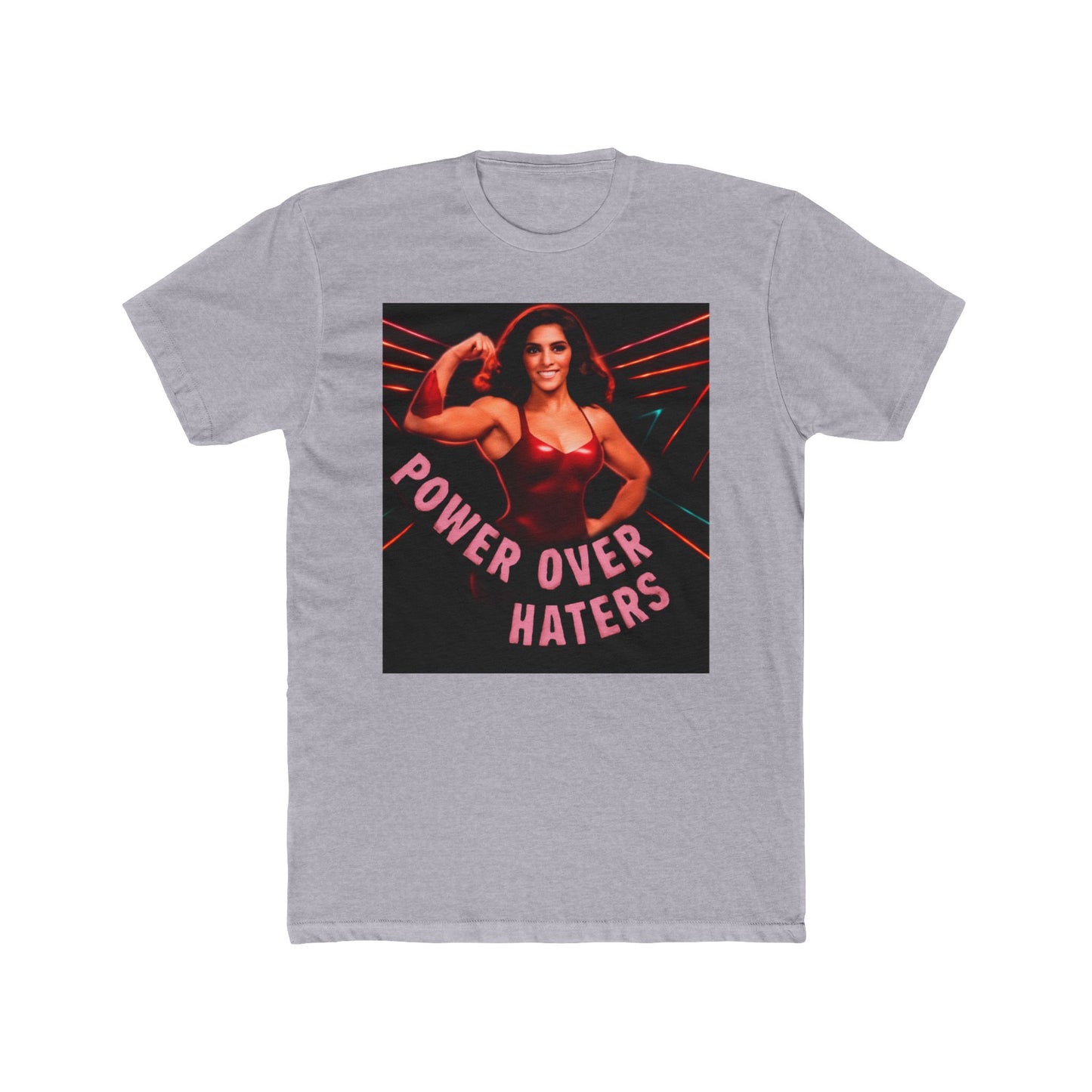 Power Over Haters Muscle Woman Graphic Tee — Feminist Empowerment T-Shirt