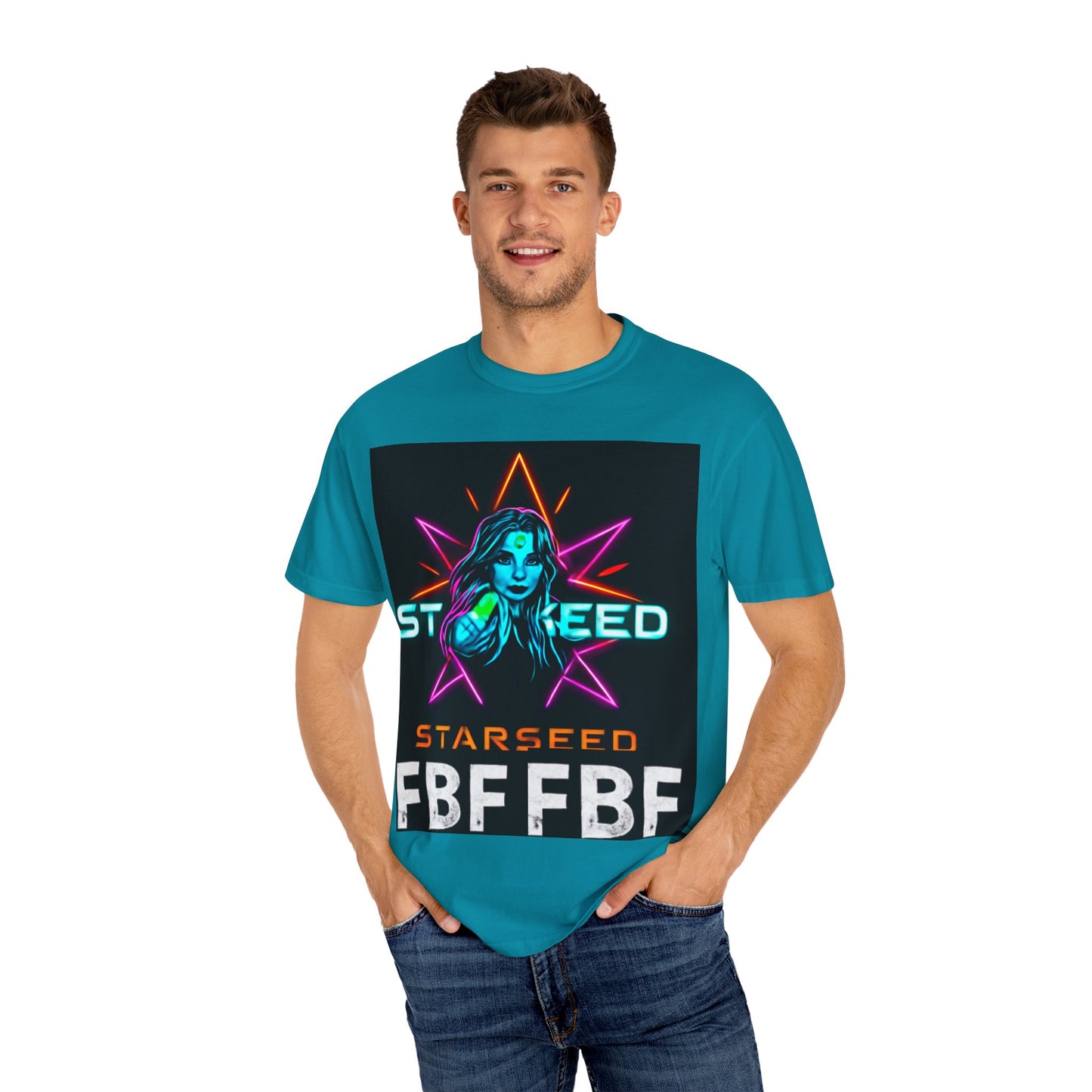 Neon Graphic T-Shirt - Starseed FBF Tee, Unisex Fashion, Cool Gift, Festival Wear, Retro Style, Casual Streetwear