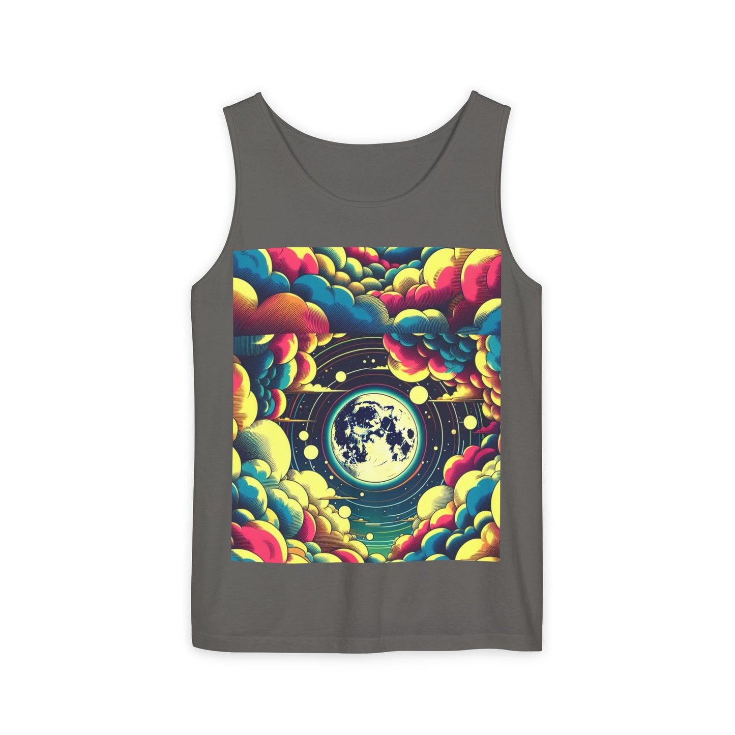 Vibrant Art Tank Top, Colorful Summer Tee, Graphic Beachwear, Boho Casual Top, Unique Gift for Art Lovers, Festival Attire