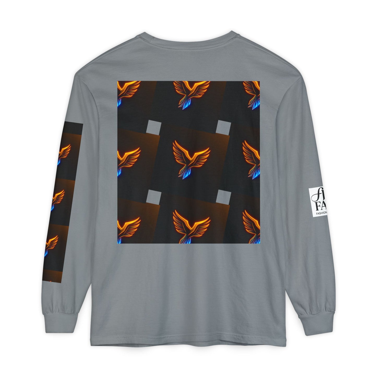 Vibrant Long Sleeve T-Shirt with Phoenix Design - Casual Wear for Bird Lovers, Gifts, Unique Fashion, Everyday Style, Unisex Apparel