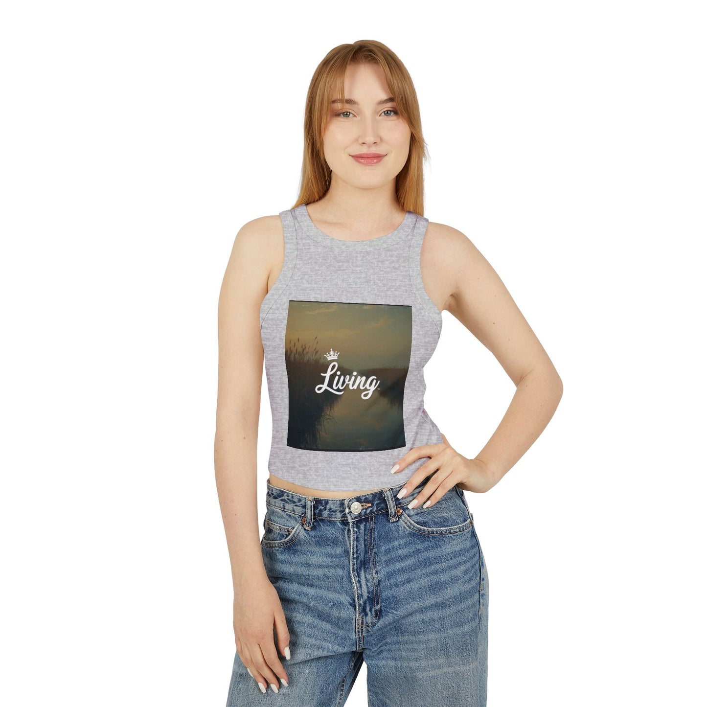 Women's Stylish Micro Rib Racer Tank Top - Summer Vibes, Living Life, Perfect for Festivals & Beach Days, Casual Wear, Gift Idea