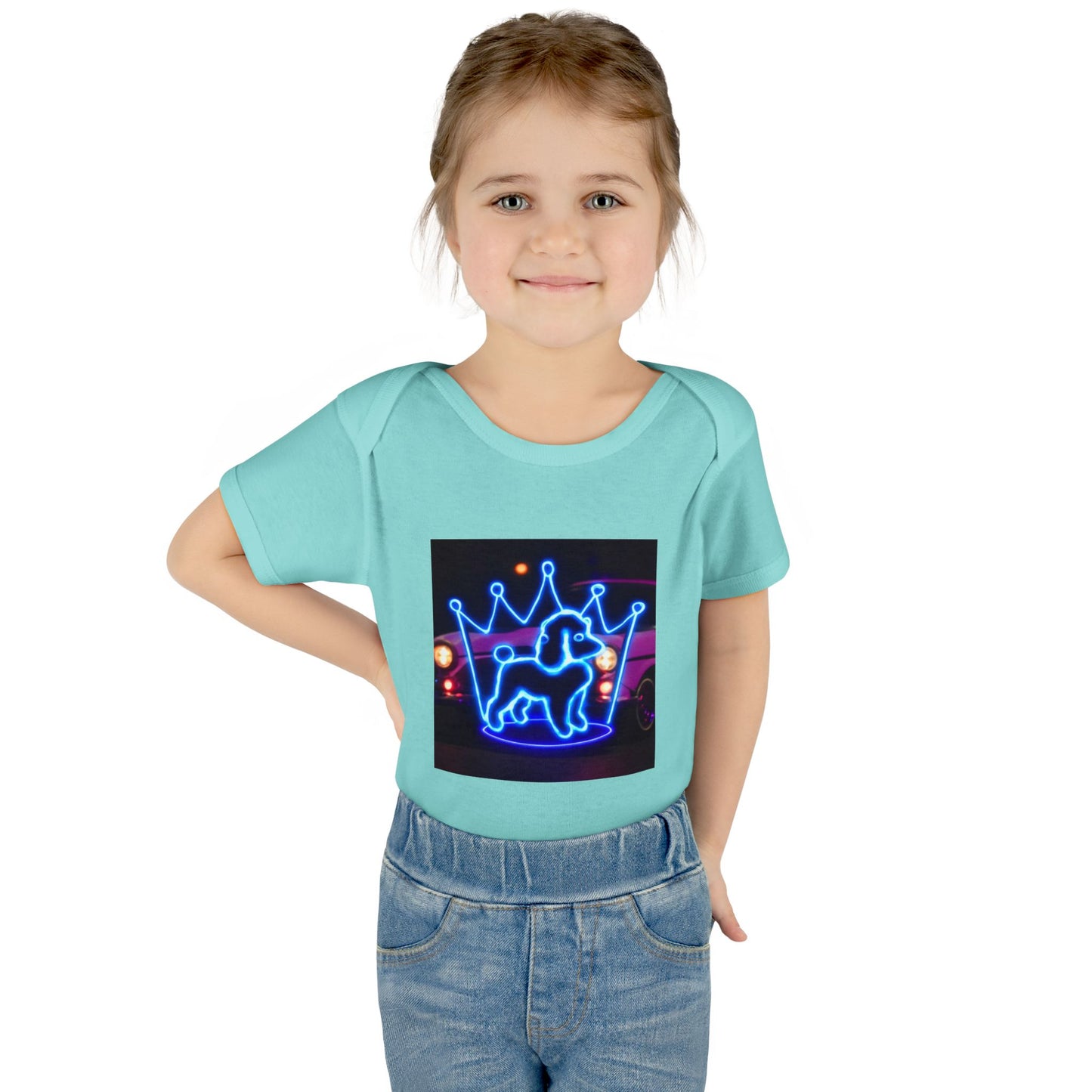 Neon Dog Crown Baby Bodysuit, Cute Infant Outfit, Baby Shower Gift, Newborn Clothes, Pet Lover Apparel, Birthday Gift for Baby