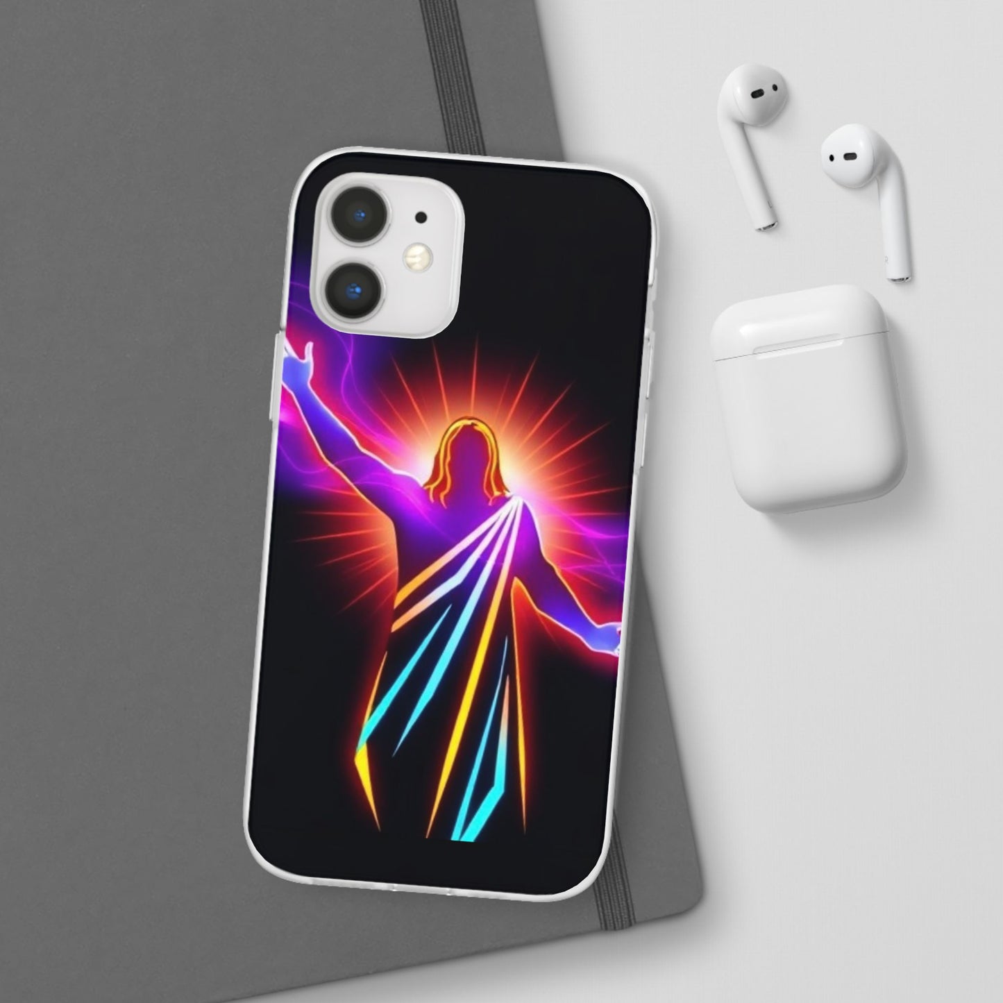 Inspirational Jesus Flexi Case - Colorful Phone Cover for Spiritual Connection