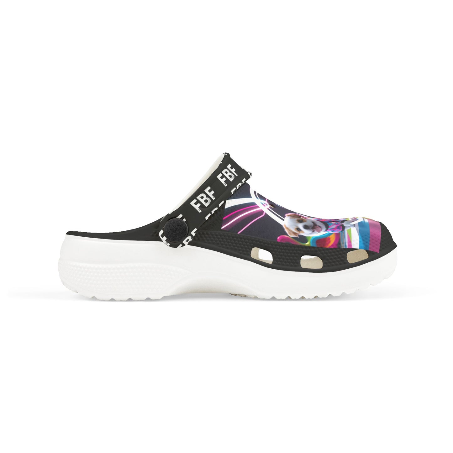 Kids' Fun Neon Clogs with AOP Design