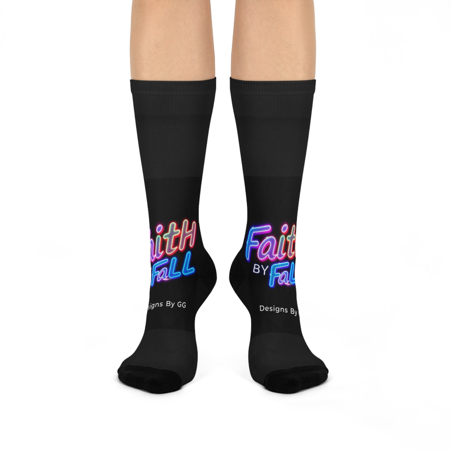 Faith by Fall Cushioned Crew Socks - Stylish & Comfortable Neon Design for Everyday Wear