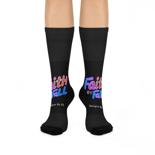 Faith by Fall Cushioned Crew Socks - Stylish & Comfortable Neon Design for Everyday Wear