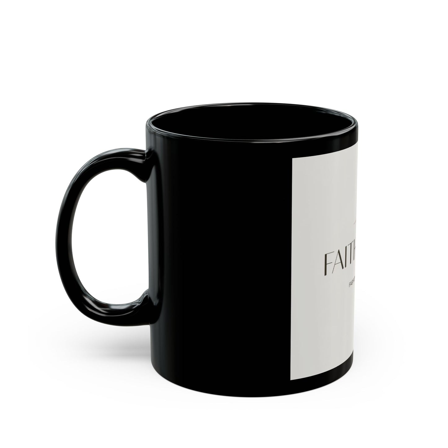 Elegant Faith by Fall Black Mug | 11oz & 15oz | Perfect Gift for Fashion Lovers, Home Decor, Winter Holidays, Coffee Enthusiasts