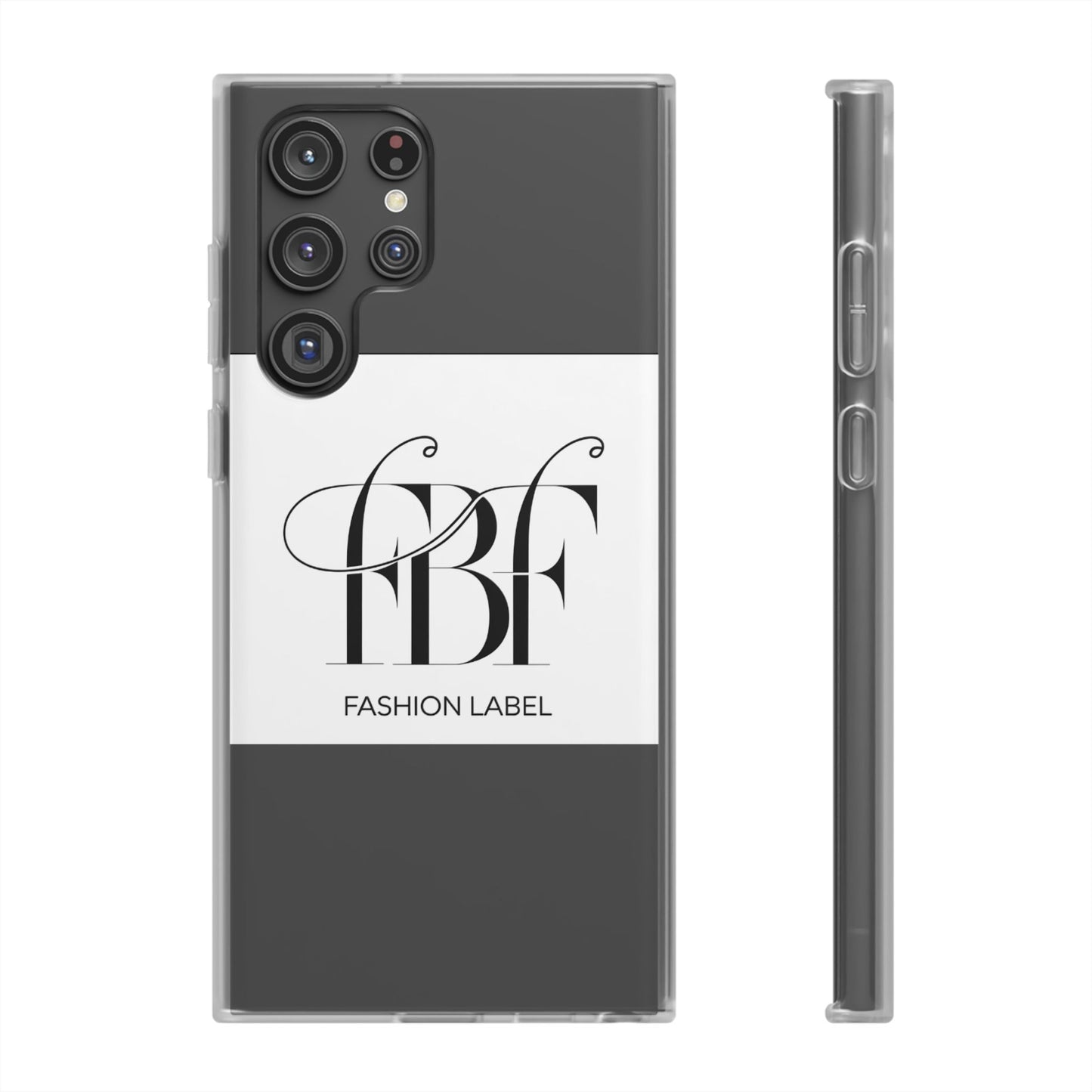 Chic Flexi Phone Case with Fashion Label Design