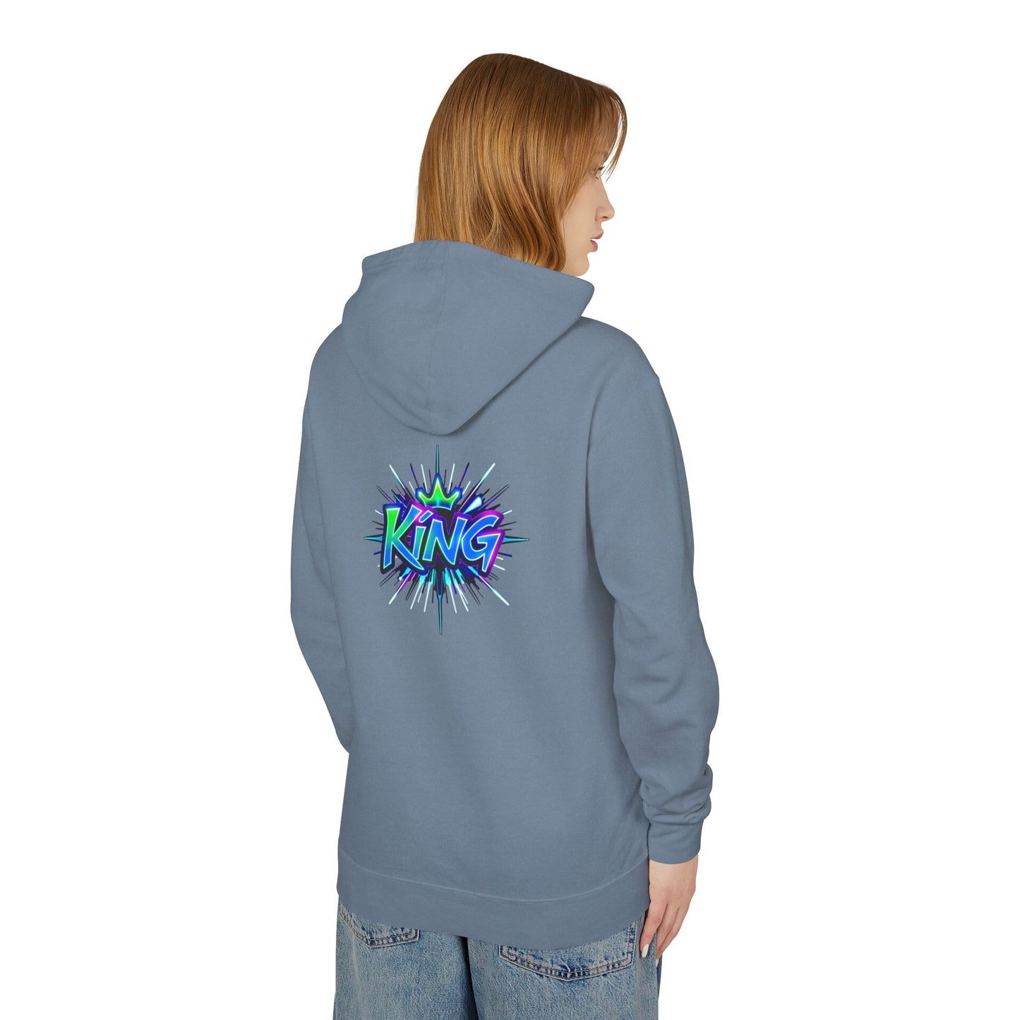 Colorful King Hoodie for Trendy Casual Wear, Unisex Lightweight Sweatshirt for Men & Women, Perfect Gift for Birthdays, Hip Hop Vibes, [...]
