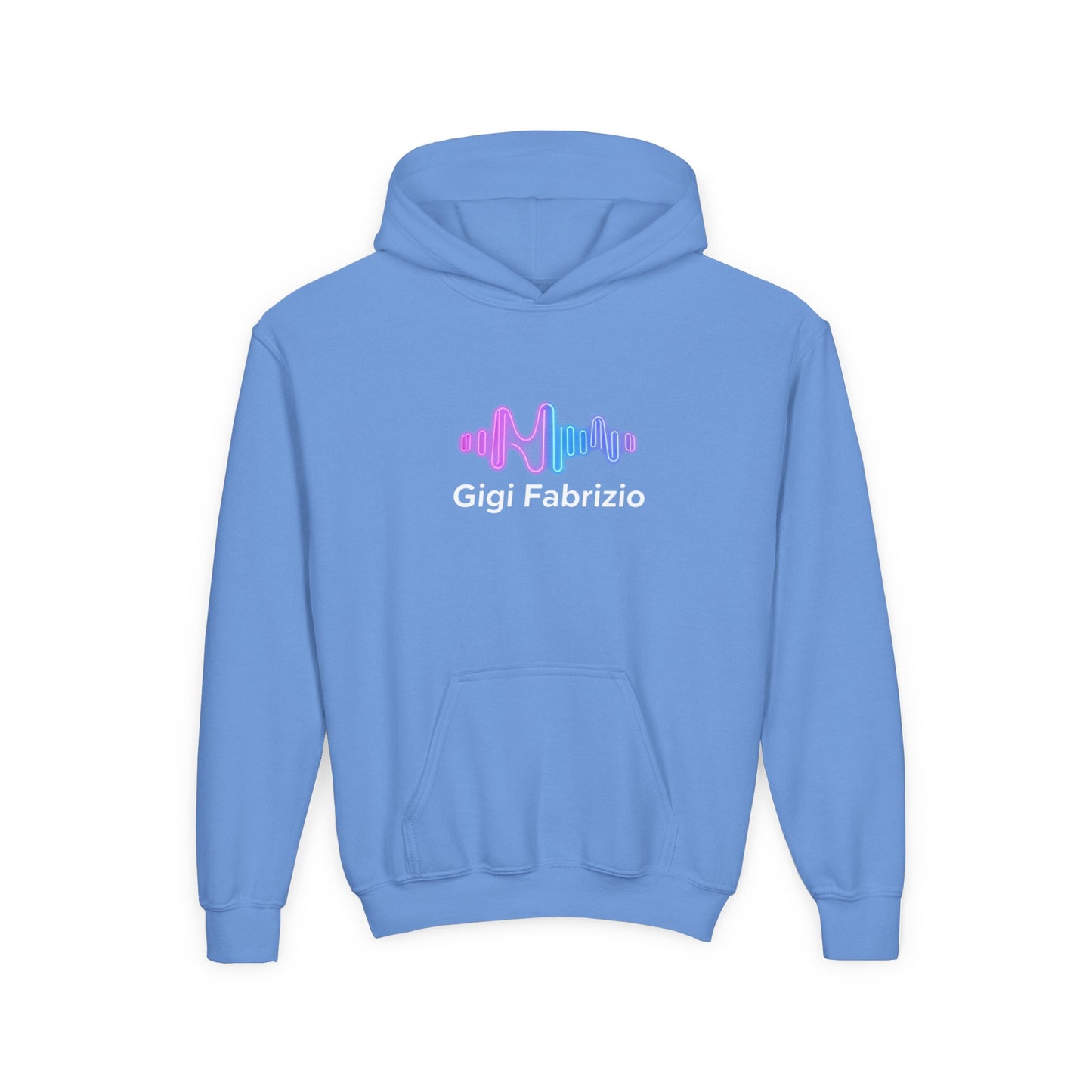 Youth Hoodie with Pastel Soundwave & FBF Back Print – Cute Music Graphic Pullover