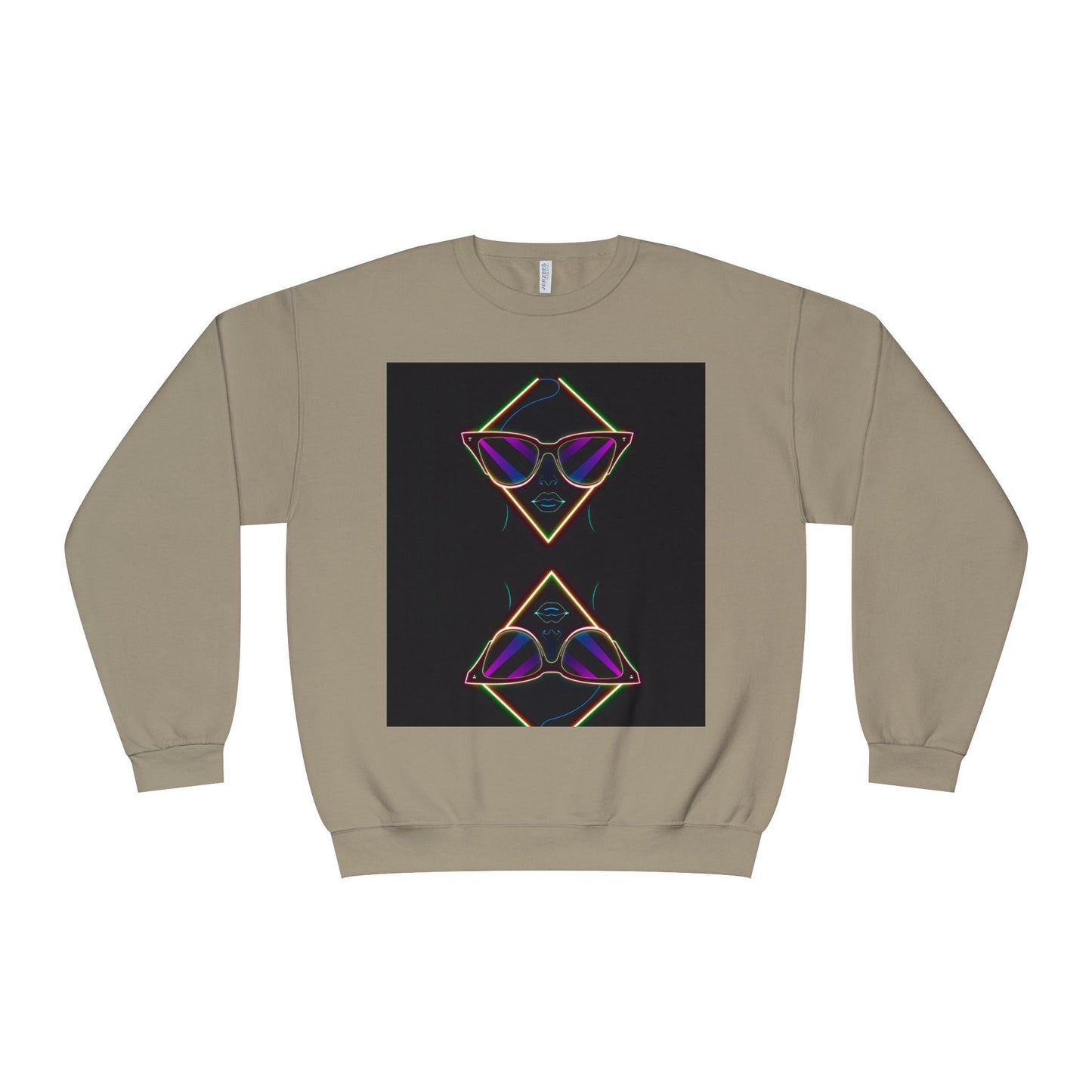 Retro Vibes Crewneck Sweatshirt with Sunglasses Design