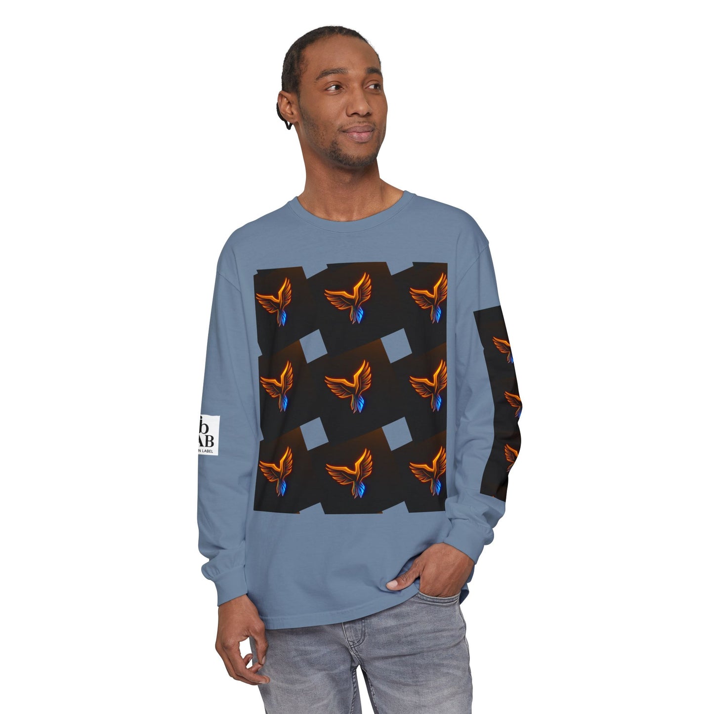 Vibrant Long Sleeve T-Shirt with Phoenix Design - Casual Wear for Bird Lovers, Gifts, Unique Fashion, Everyday Style, Unisex Apparel