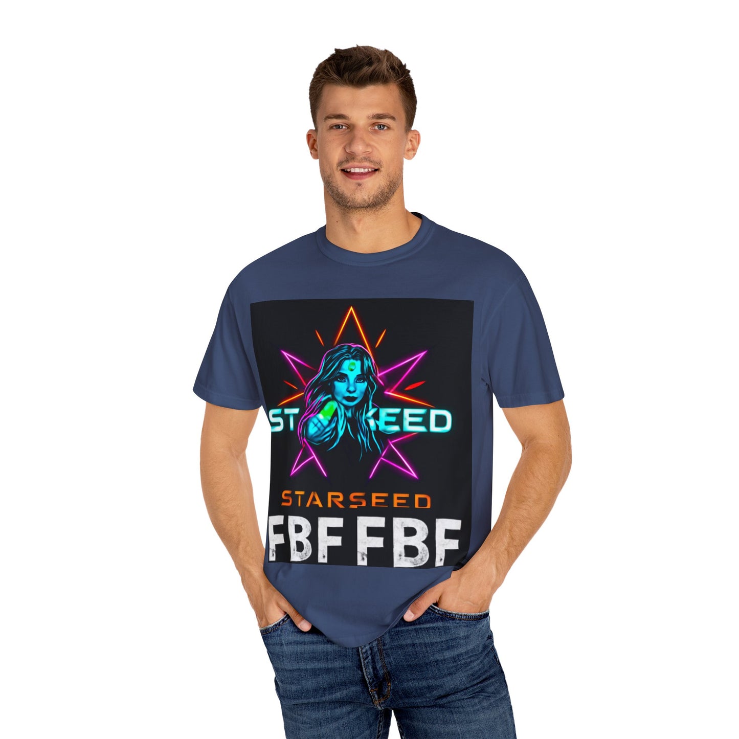 Neon Graphic T-Shirt - Starseed FBF Tee, Unisex Fashion, Cool Gift, Festival Wear, Retro Style, Casual Streetwear