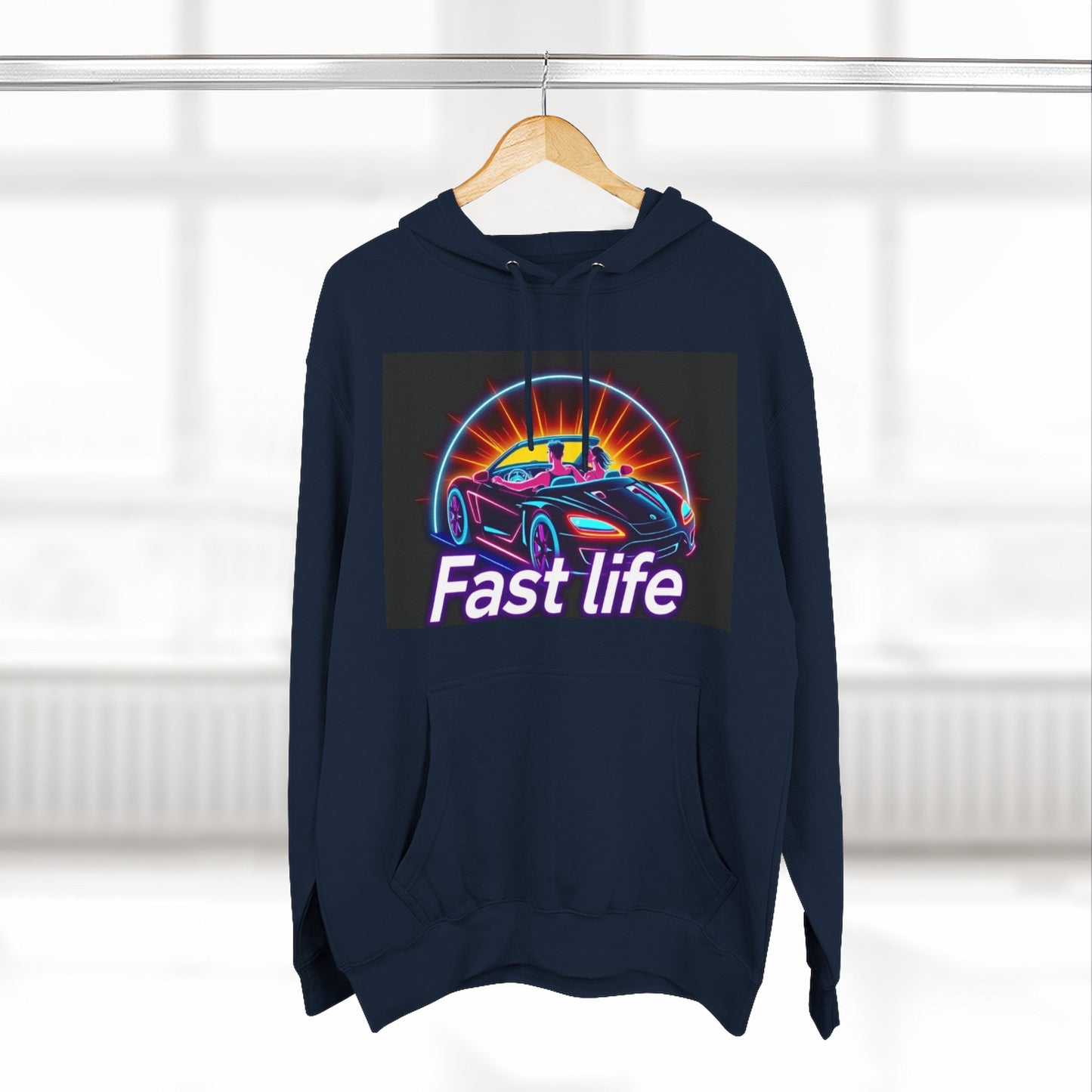 Fast Life Fleece Hoodie for Car Enthusiasts