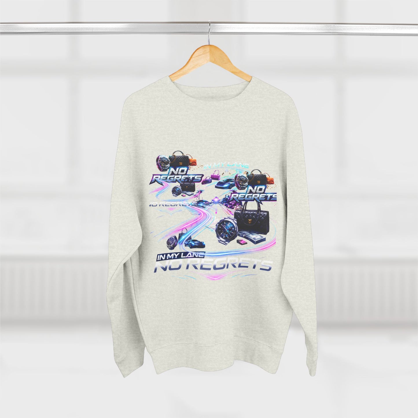 No Regrets Retro Vaporwave Crewneck Sweatshirt