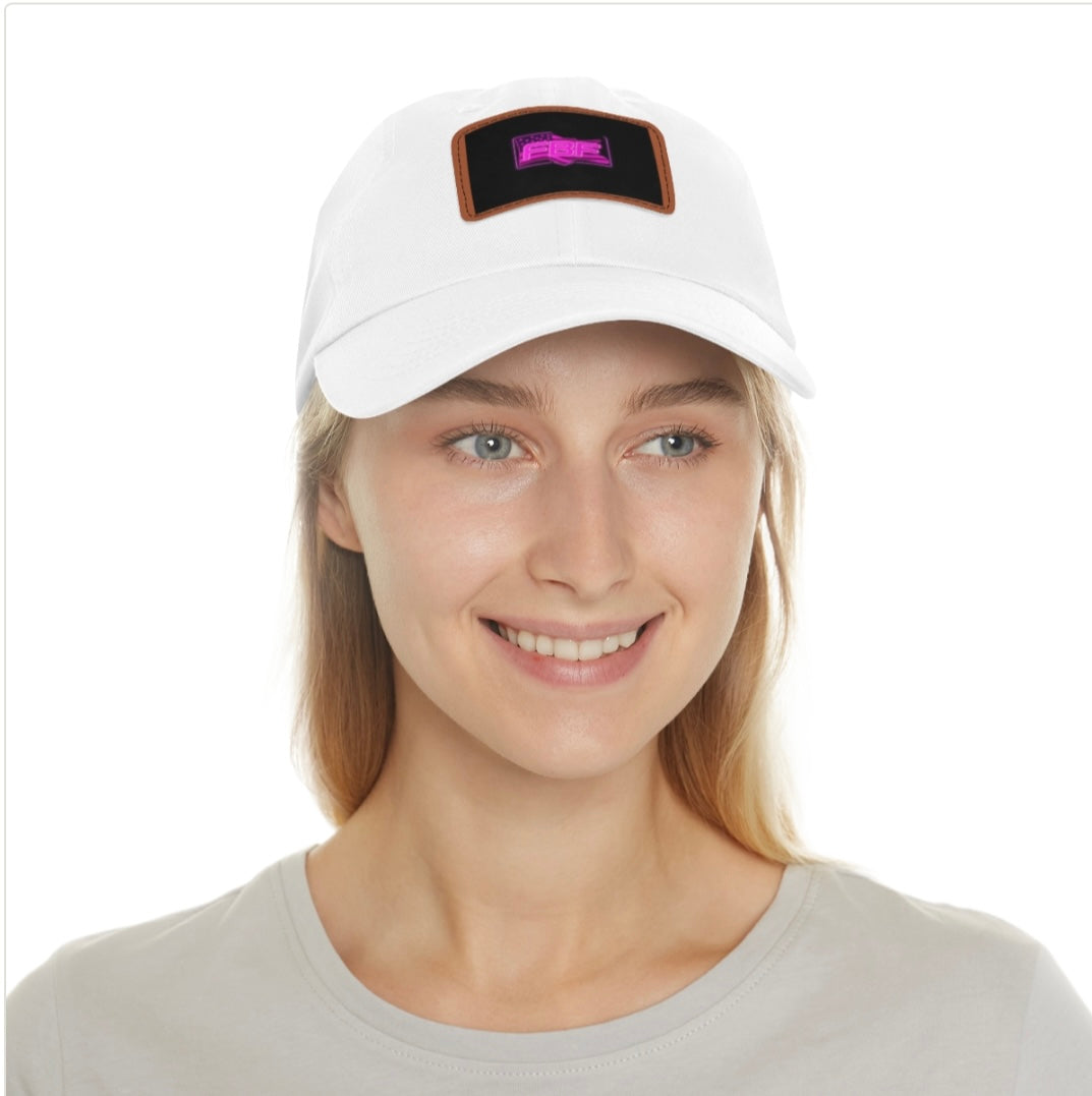 Stylish Hat with Leather Patch, Casual Cap for Dads, Unique Gift for Father's Day, Trendy Summer Hat, Everyday Wear