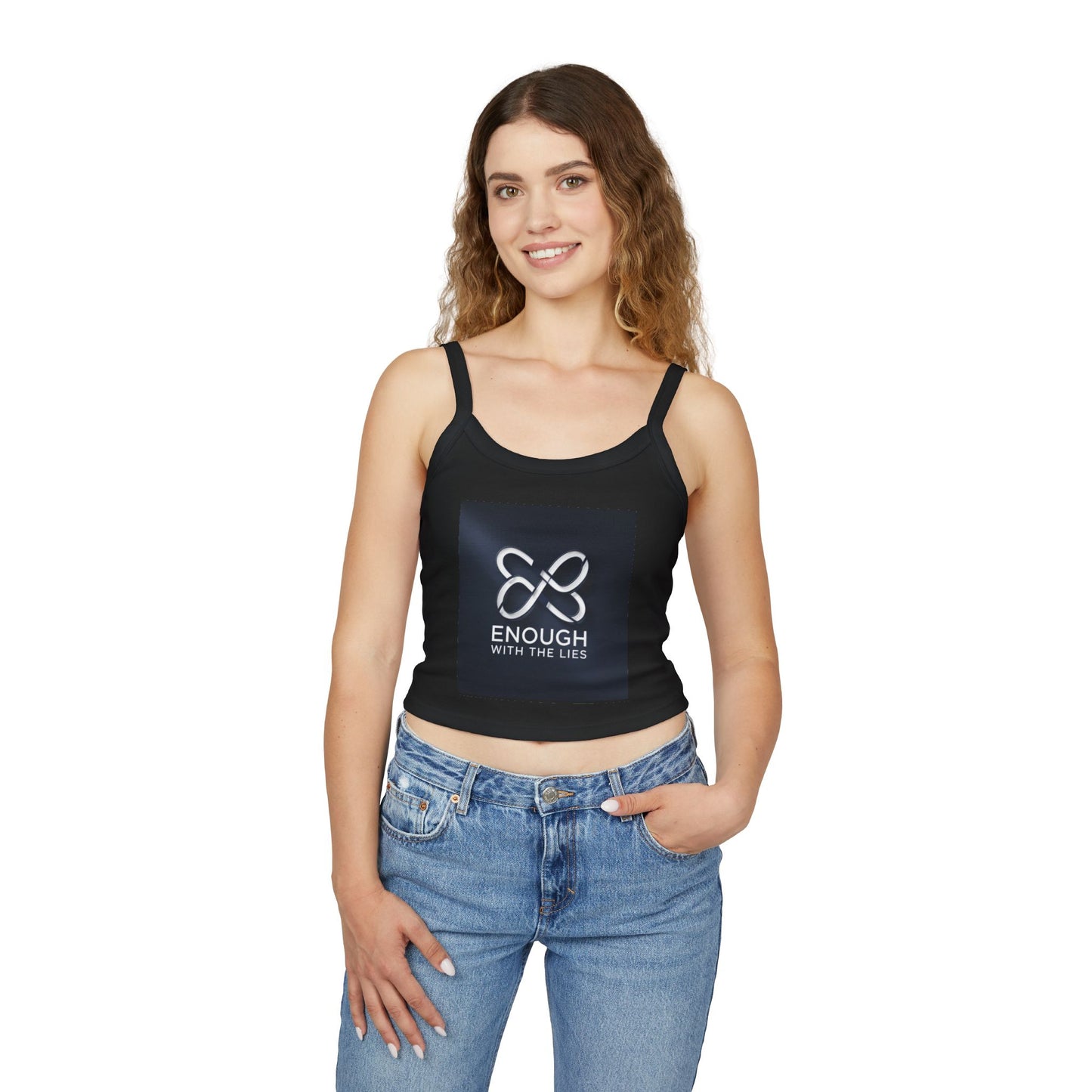 Empowering Women’s Spaghetti Strap Tank Top - 'Enough With The Lies' & 'Anti Lies' Designs