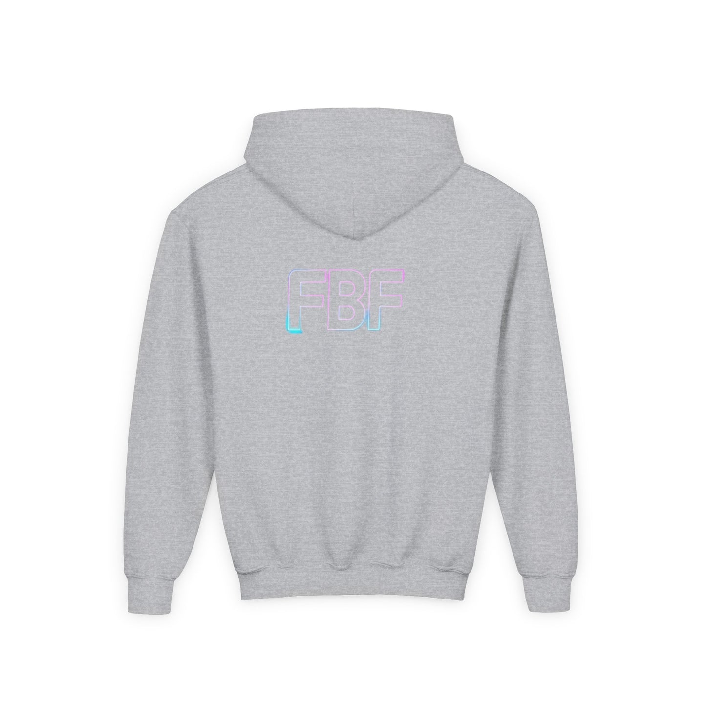 Youth Hoodie with Pastel Soundwave & FBF Back Print – Cute Music Graphic Pullover