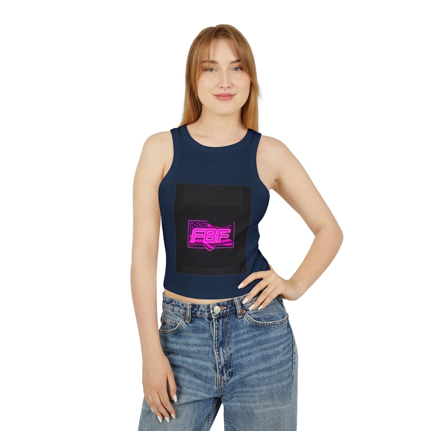 Patriotic Women's Micro Rib Racer Tank Top - Bold Graphic Tee, Summer Wear, 4th of July, Pride, Casual Outfit