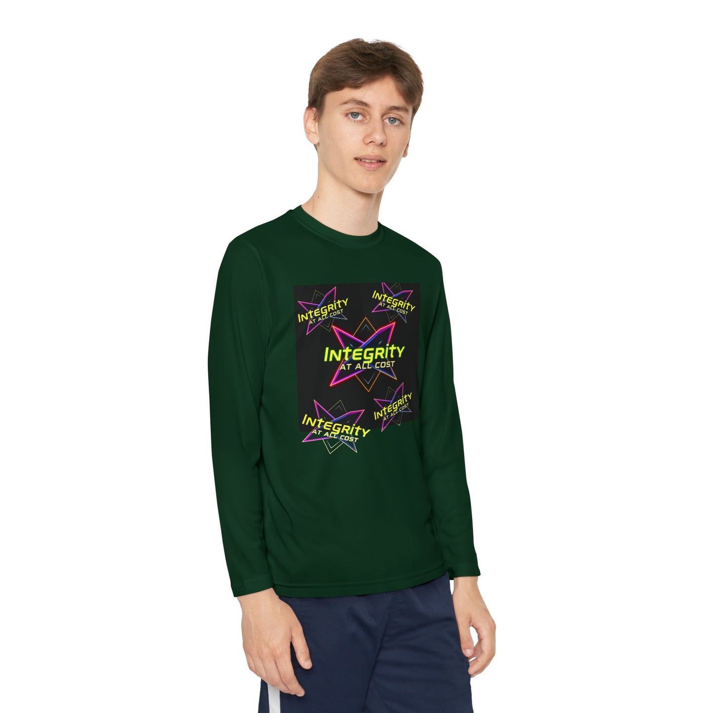 Integrity Youth Long Sleeve Tee, Cool Graphic Shirt, Motivational Apparel, Perfect for Sports, Birthday Gift