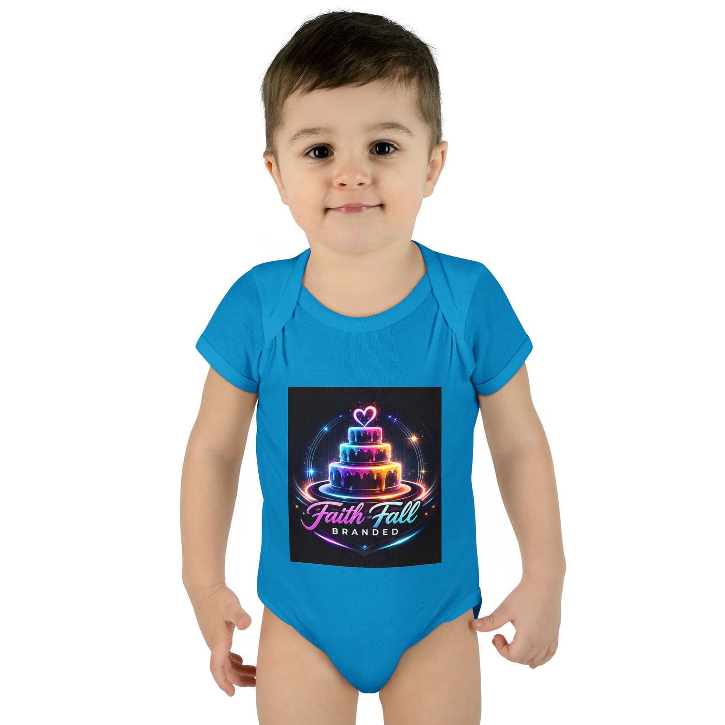 Infant Bodysuit — Neon Cake 'Faith, Fall, Brander' Baby Onesie
