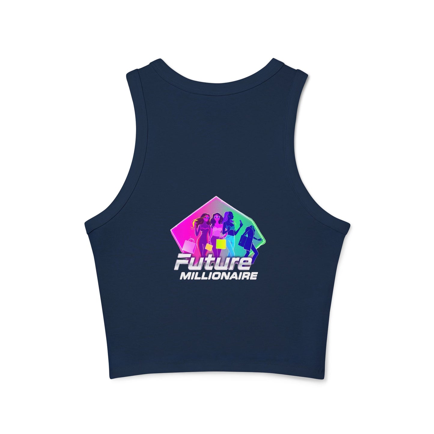 Trendy Women’s Racer Tank Top - Fashionista & Future Design, Stylish Summer Wear, Casual Fit, Festival Outfit, Gift for Her