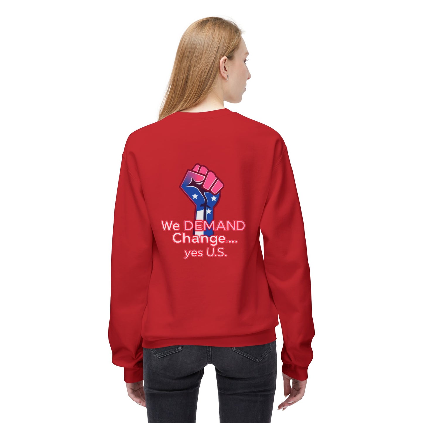 Empowered Message Crewneck Sweatshirt, Unisex Fleece, Activism Sweatshirt, Political Apparel, Comfortable Streetwear