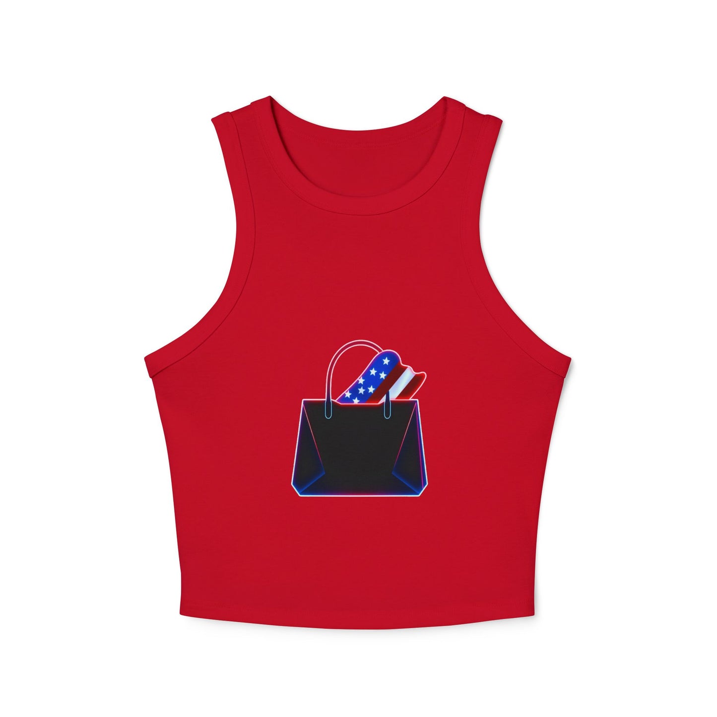 Patriotic Graphic Racerback Tank Top - Women's Summer Style, Independence Day Fashion, Concert Wear, Casual Chill