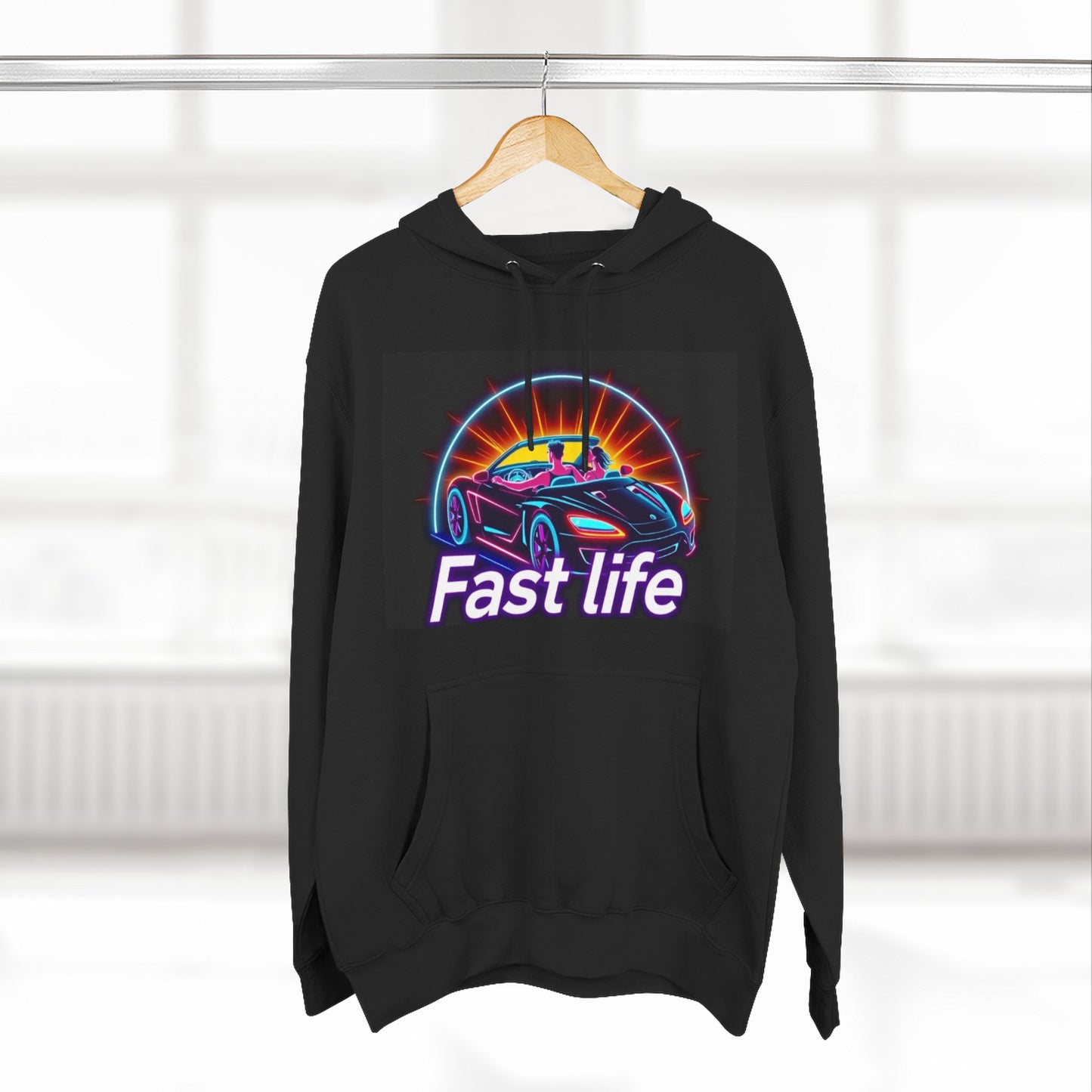 Fast Life Fleece Hoodie for Car Enthusiasts