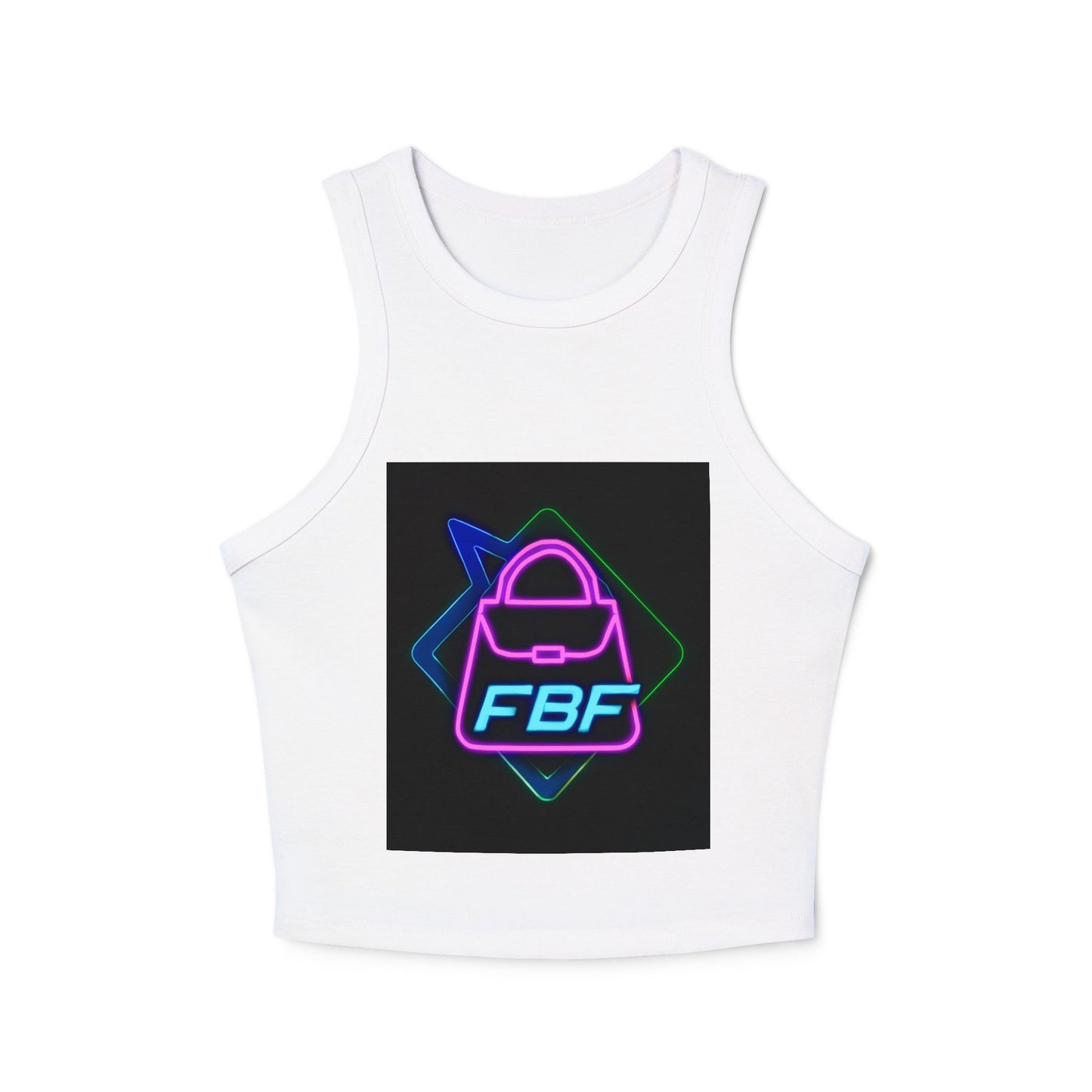 Empowering Women's Micro Rib Racer Tank Top, Sporty Crop Top, Empowerment Apparel, Casual Summer Top, Gift for Women, Workout Wear