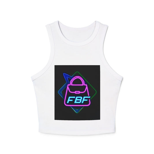 Empowering Women's Micro Rib Racer Tank Top, Sporty Crop Top, Empowerment Apparel, Casual Summer Top, Gift for Women, Workout Wear