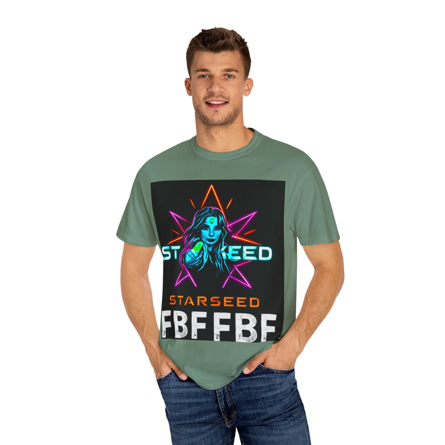 Neon Graphic T-Shirt - Starseed FBF Tee, Unisex Fashion, Cool Gift, Festival Wear, Retro Style, Casual Streetwear