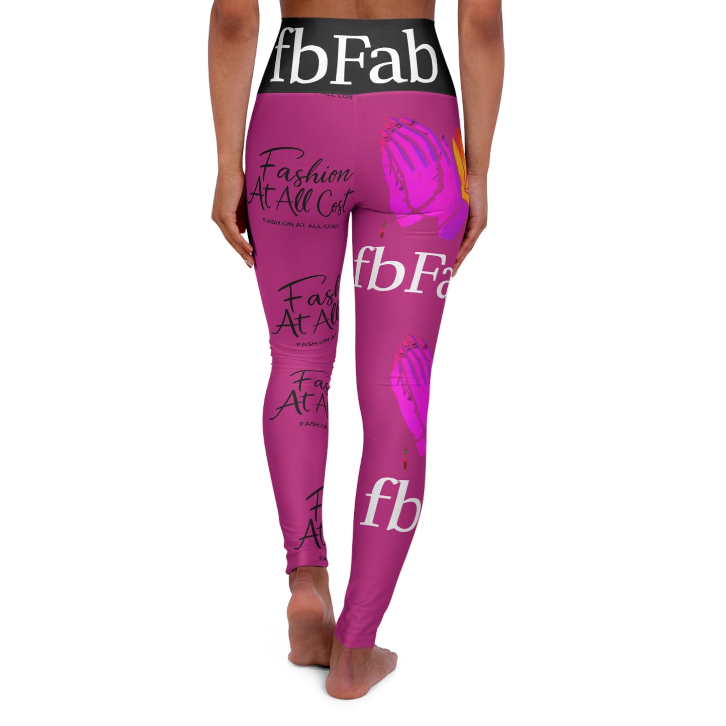 High-Waisted Yoga Leggings — Fashion At All Costs Floral Logo Print