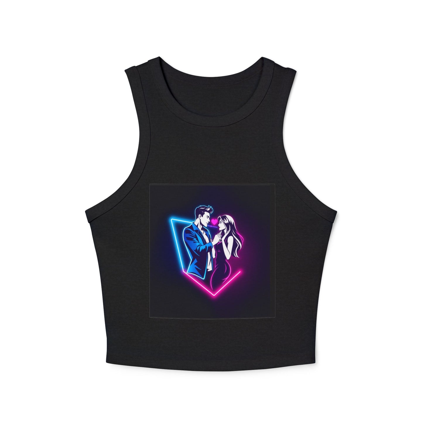 Neon Love Graphic Tank Top, Women's Racerback Shirt, Perfect for Date Night, Festival Wear, Summer Style, Valentine's Day Gift