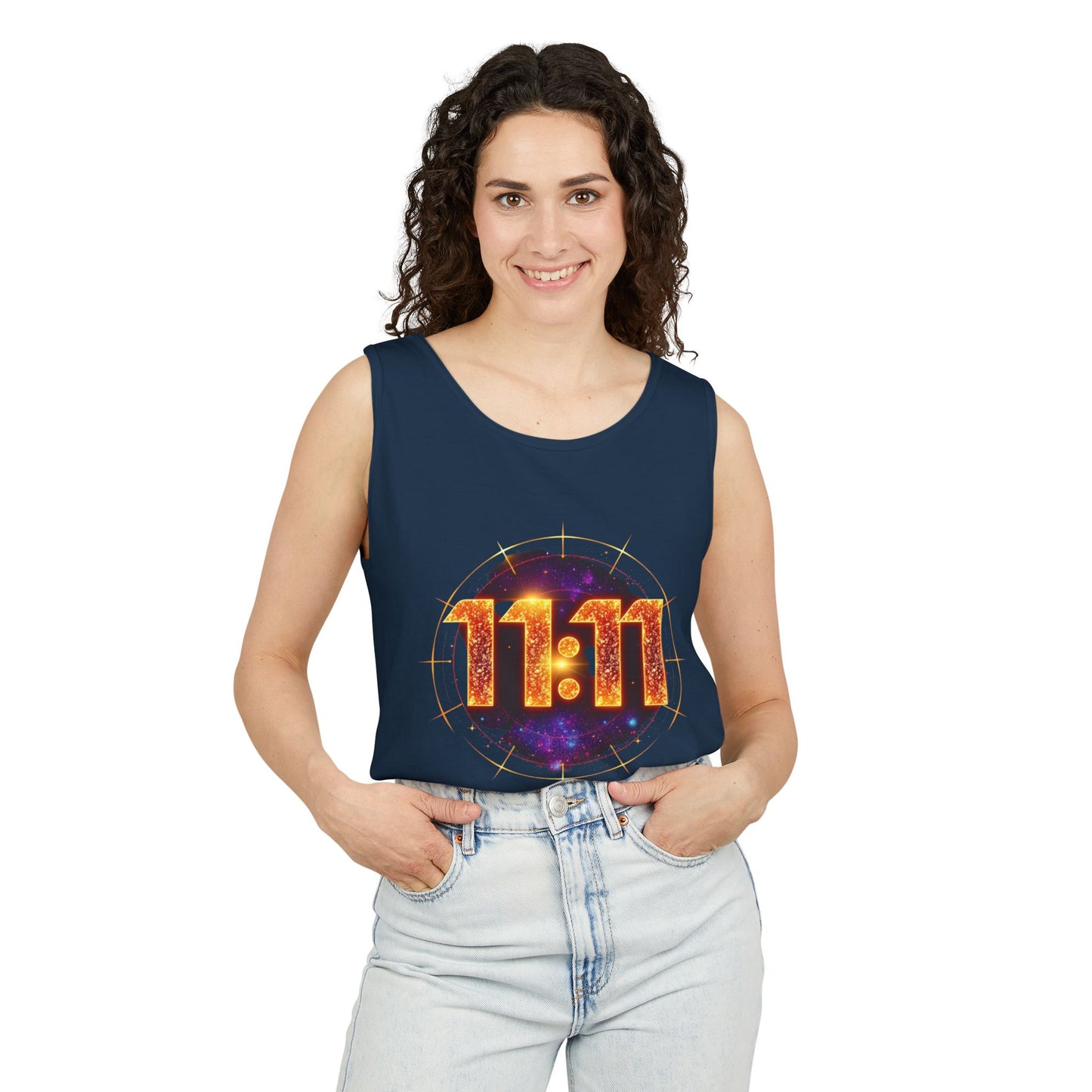 Celestial Glow Tank Top - 11:11 Design, Unisex, Festival Wear, Summer Style, Spiritual Gift, Casual Comfort