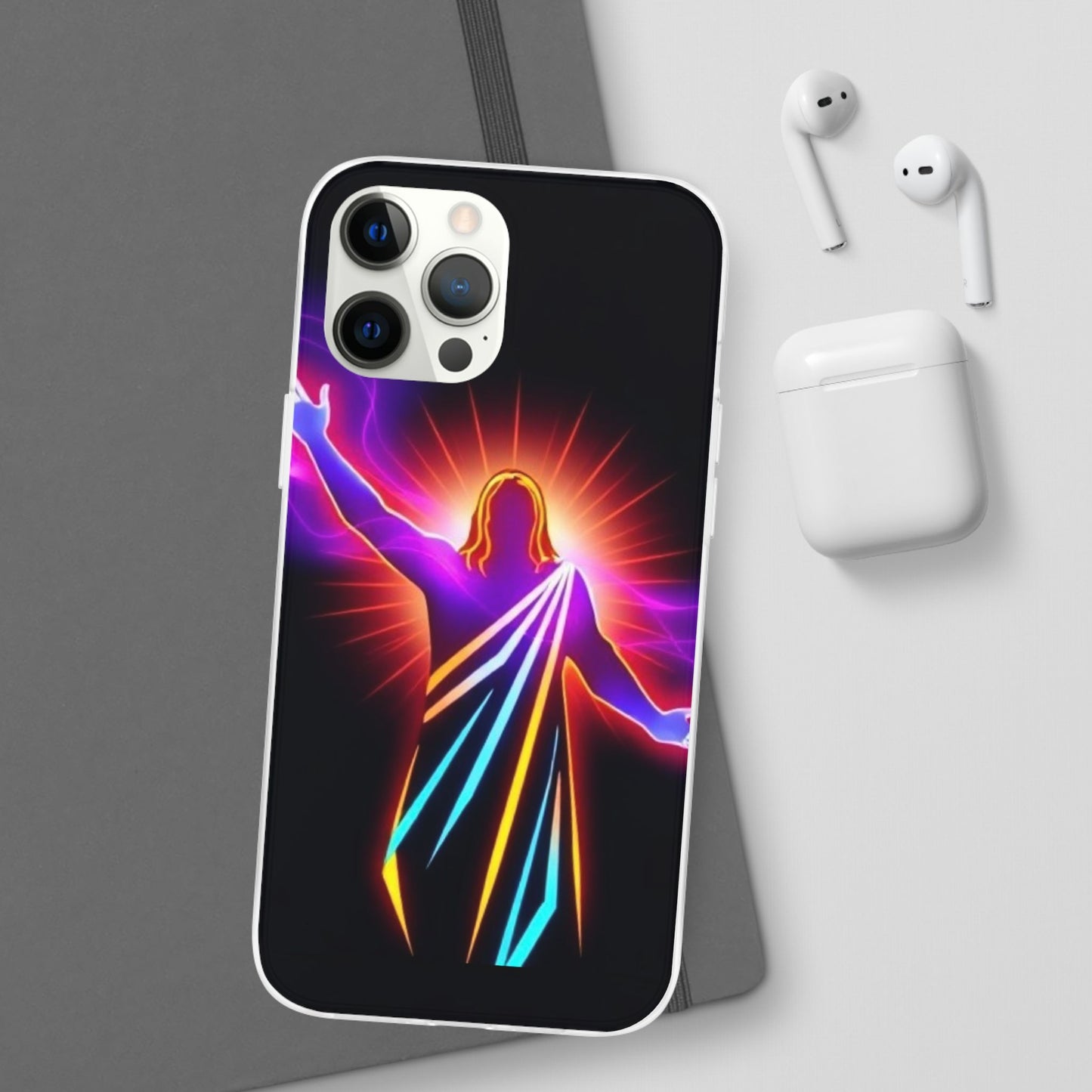 Inspirational Jesus Flexi Case - Colorful Phone Cover for Spiritual Connection