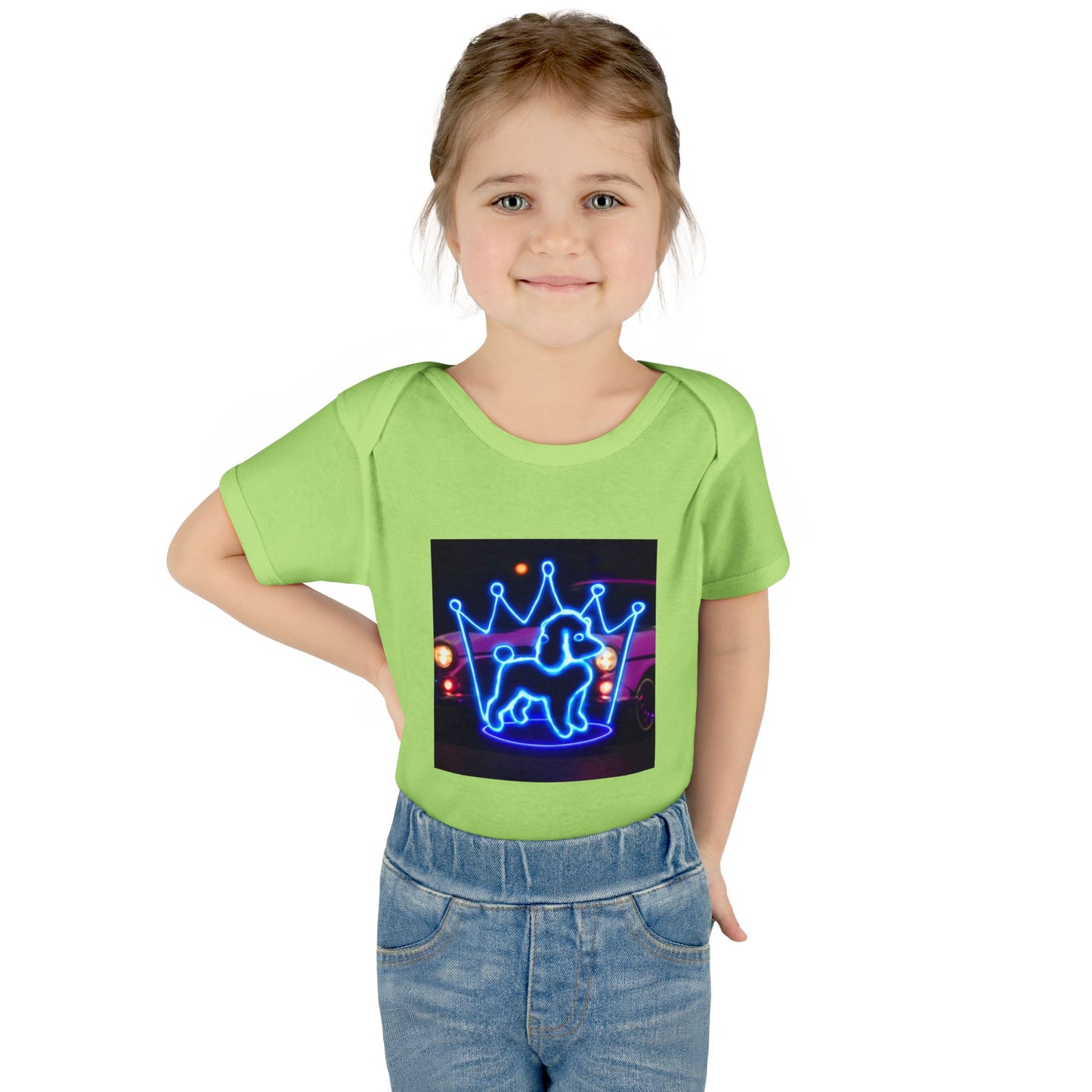 Neon Dog Crown Baby Bodysuit, Cute Infant Outfit, Baby Shower Gift, Newborn Clothes, Pet Lover Apparel, Birthday Gift for Baby