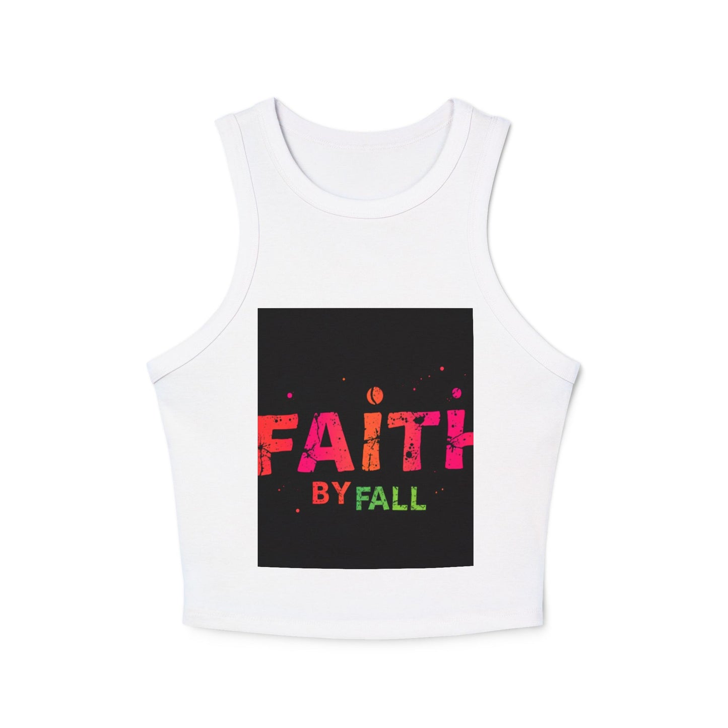 Women's Micro Rib Racer Tank Top - Faith by Fall Design, Casual Summer Wear, Fitness Top, Gift for Her, Trendy Fashion
