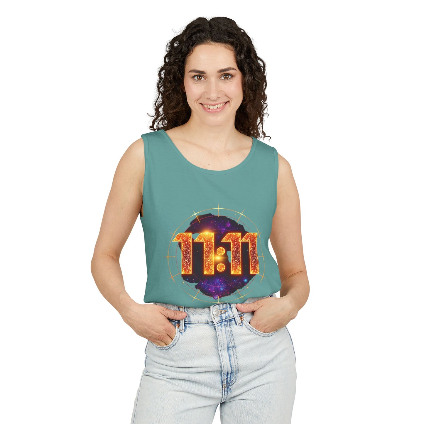 Celestial Glow Tank Top - 11:11 Design, Unisex, Festival Wear, Summer Style, Spiritual Gift, Casual Comfort