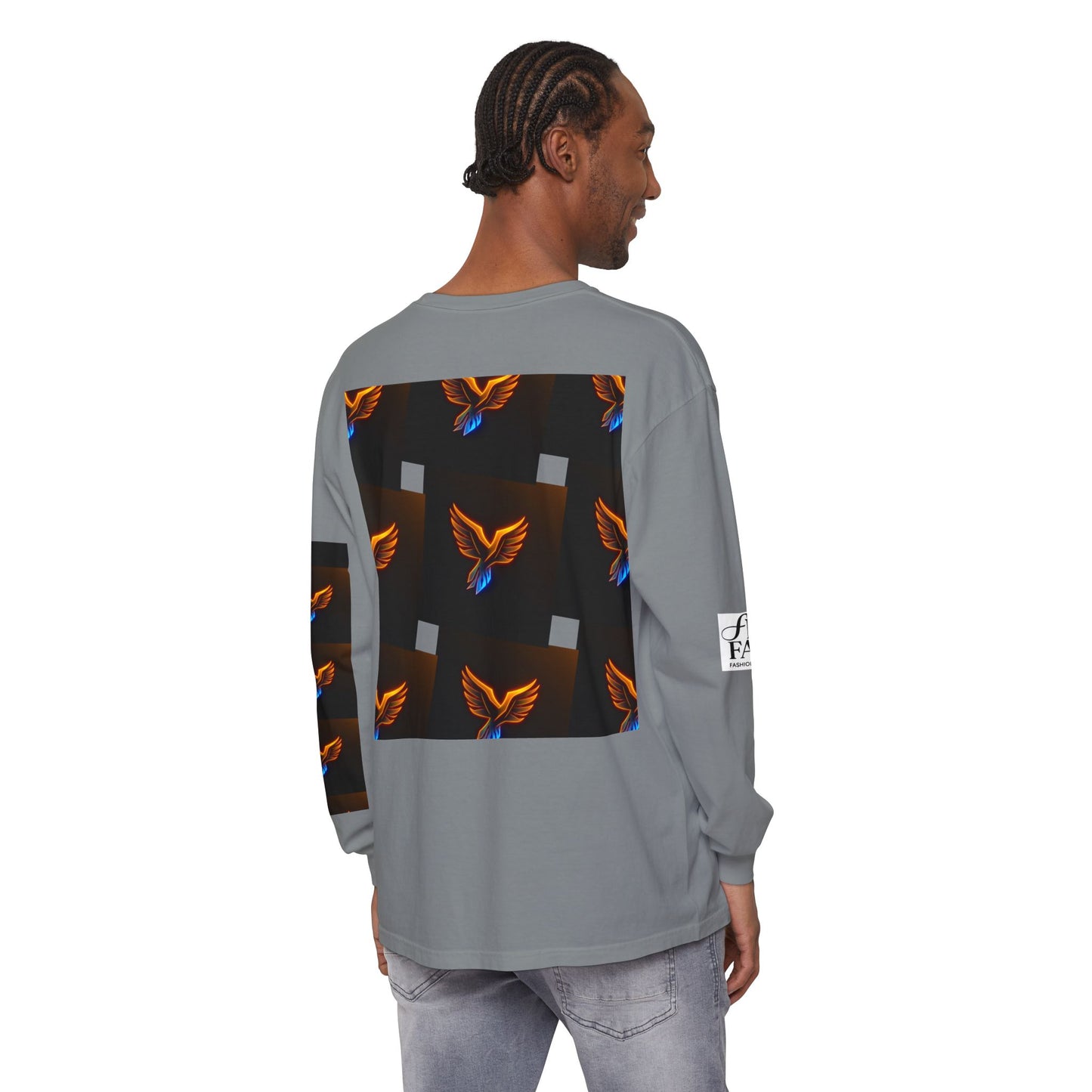 Vibrant Long Sleeve T-Shirt with Phoenix Design - Casual Wear for Bird Lovers, Gifts, Unique Fashion, Everyday Style, Unisex Apparel