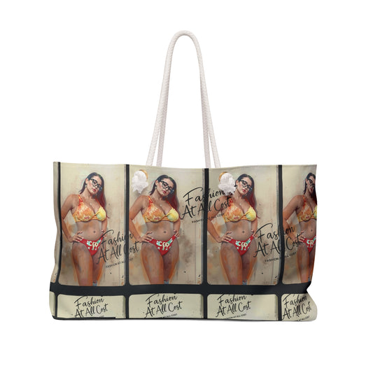 Vibrant Weekender Bag with Playful Beach Photography